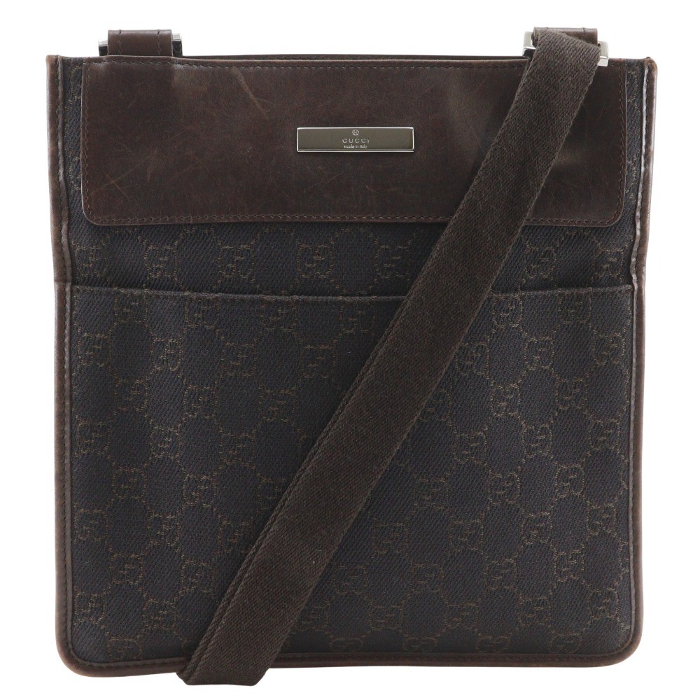 GUCCI Shoulder Bag 27639 Brown GG canvas mens