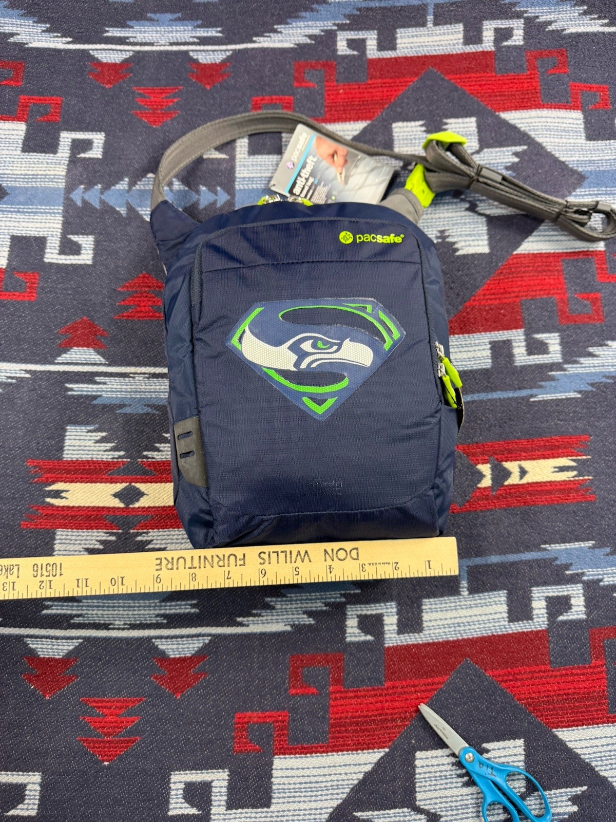 Pacsafe Seahawks Venturesafe 200 GII AntiTheft RFID Crossbody Shoulder Bag Blue