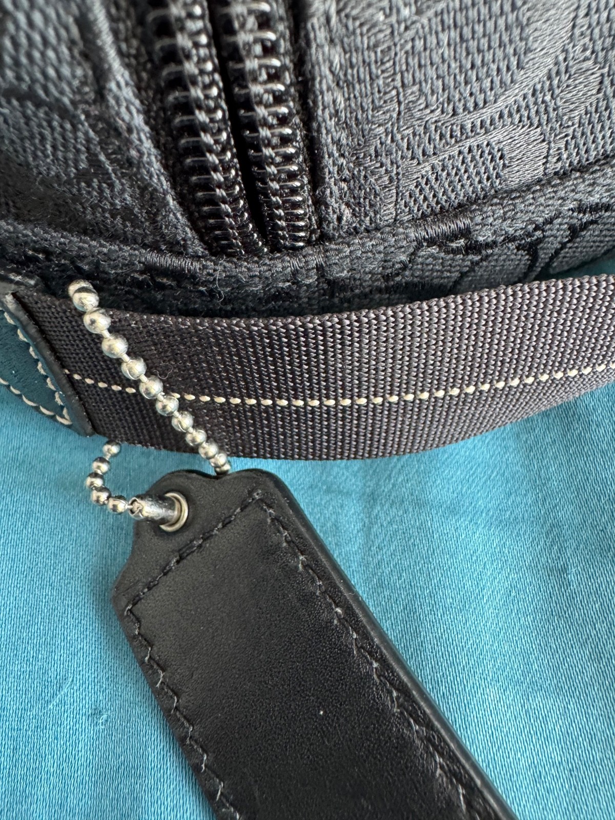 Authentic Coach Small Travel Kit In Signature Canvas Gunmetal/Charcoal/Black.