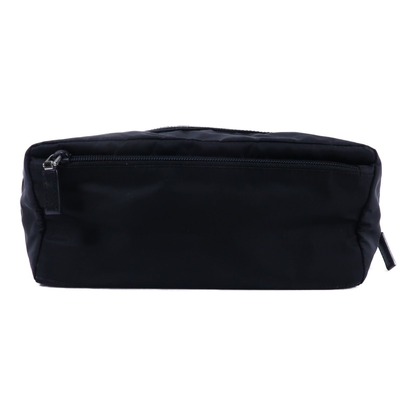 PRADA SHW Re Nylon Triangle Logo Travel Pouch Clutch Bag 2NA029 2DMH F0002 Black