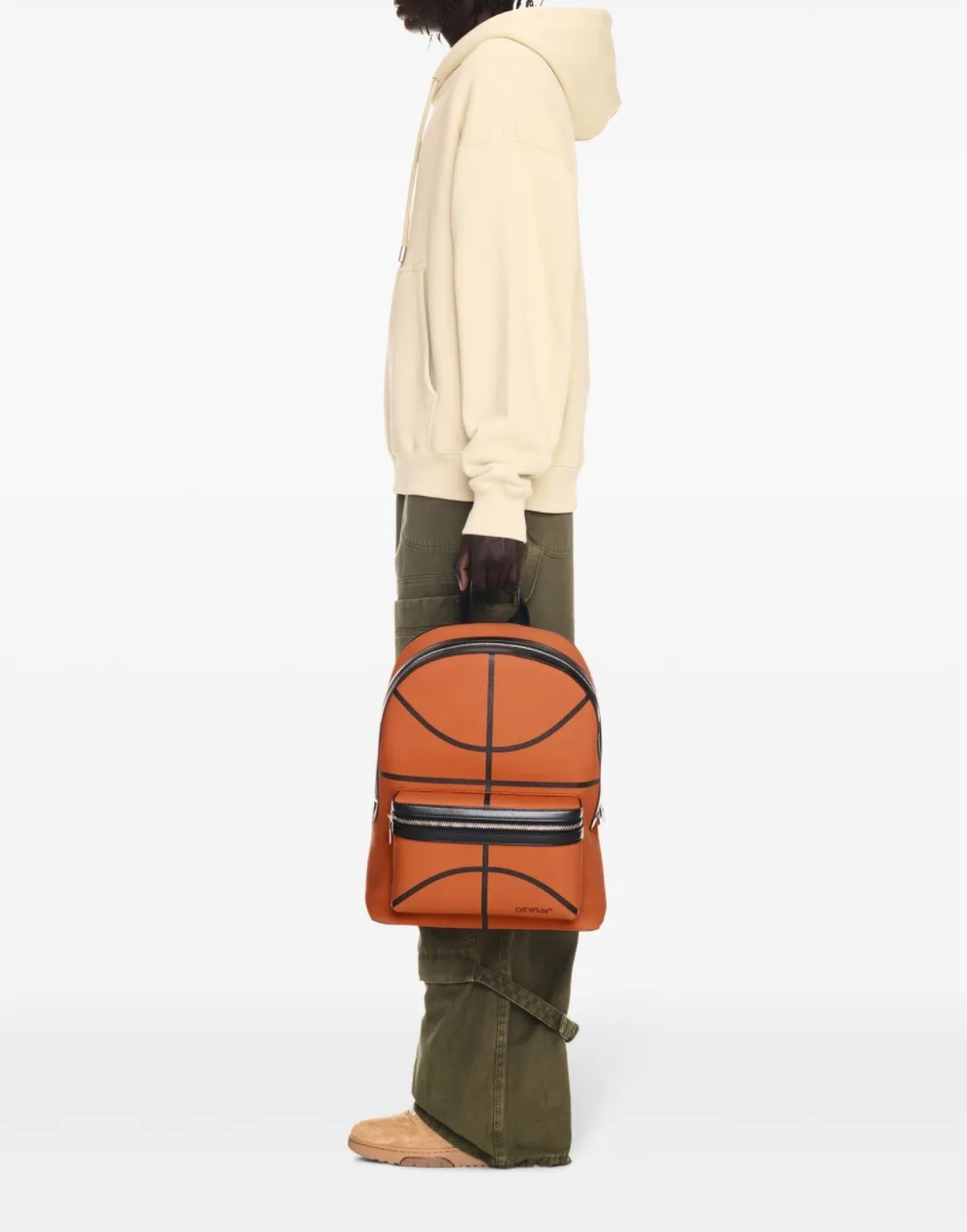 OFF-WHITE BASKETBALL ROUND LOGO BACKPACK BACKPACK MADE IN ITALY OMNB109F24LEA0012010