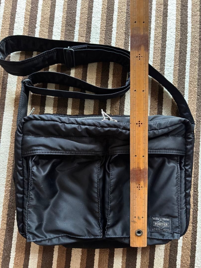PORTER Yoshida Tanker Shoulder Bag L Black Made in Japan Authentic