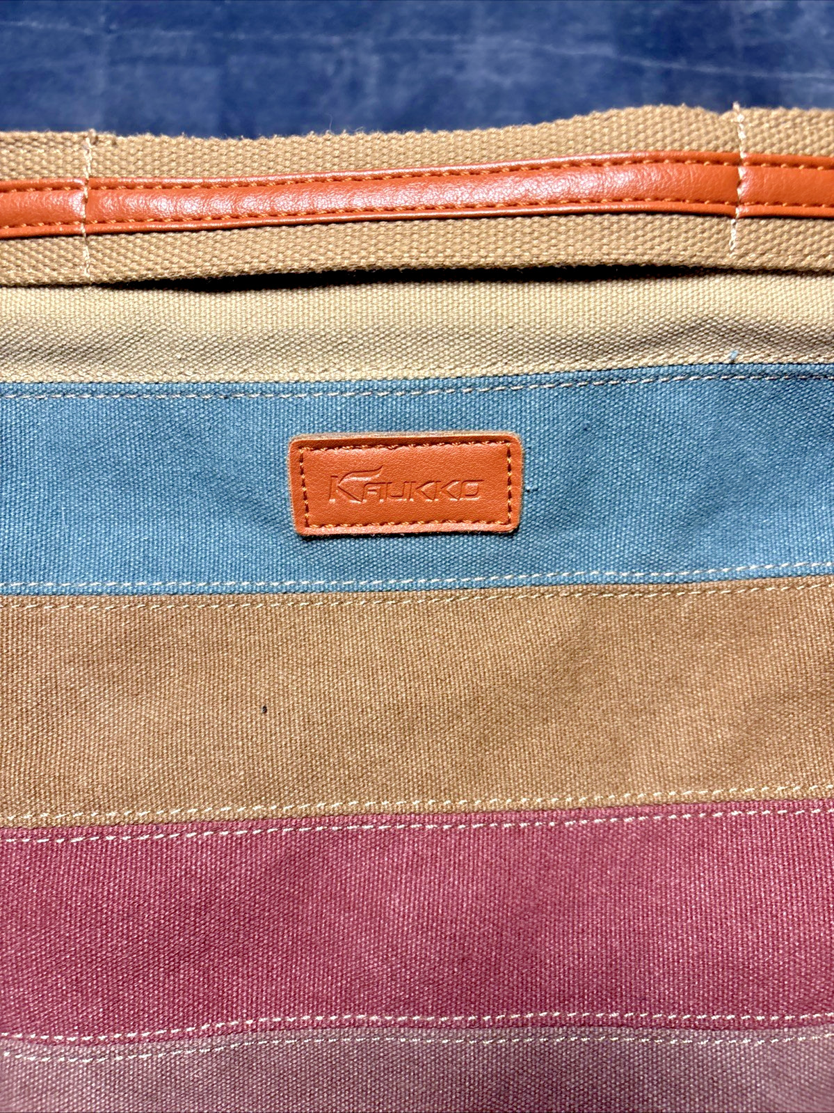 Kaukko Theideaman Striped Canvas Shoulder Crossbody Bag Womens Or Mens Bag