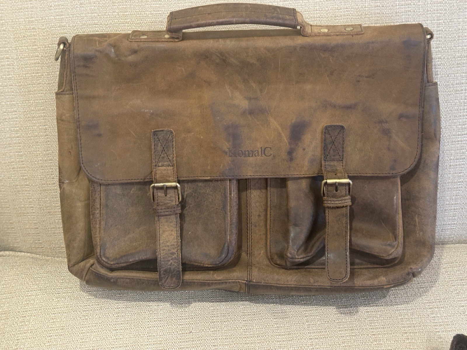 Komalc Passion Leather briefcase 16 X 12 Laptop Messenger Bags for Men and Women