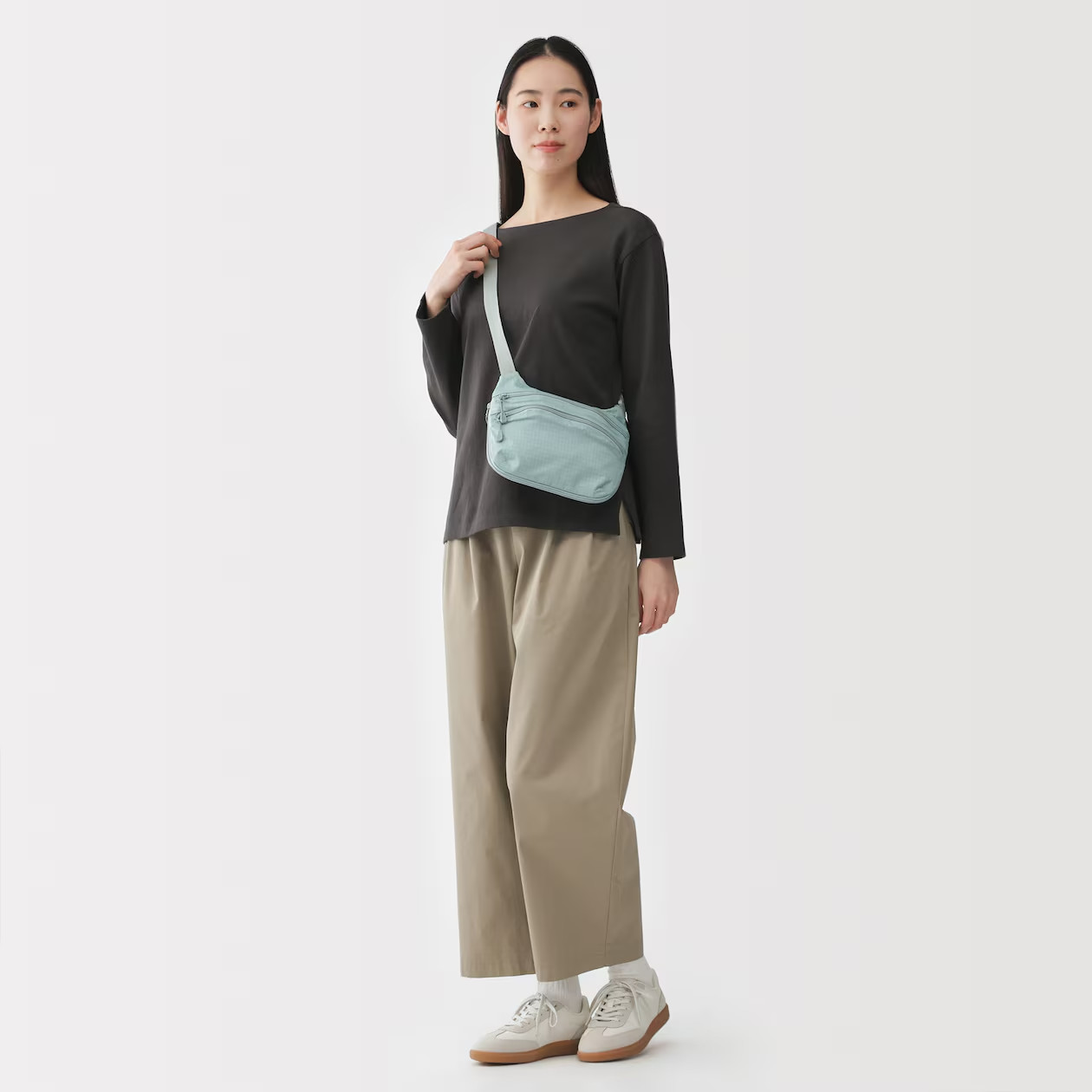 MUJI Water-Repellent Ripstop Mini Shoulder Bag Sling Bag Crossbody Unisex NWT