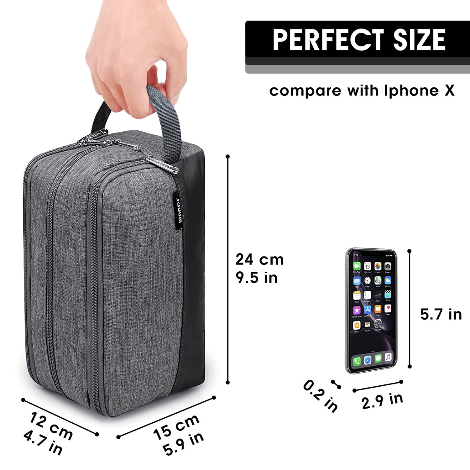 Toiletry Bag for Men Hanging Dopp Kit Water Resistant Shaving Bag Small Toiletry