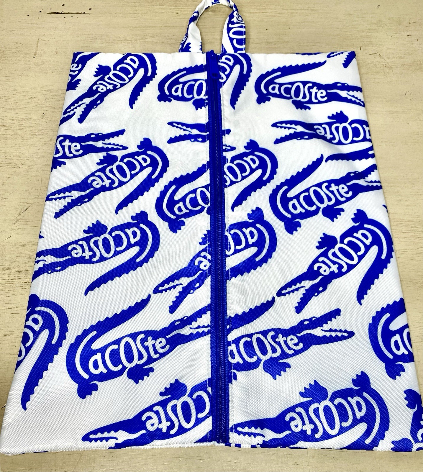 Lacoste Bag Zipper Travel Storage Case 15×12 Alligator All over Print