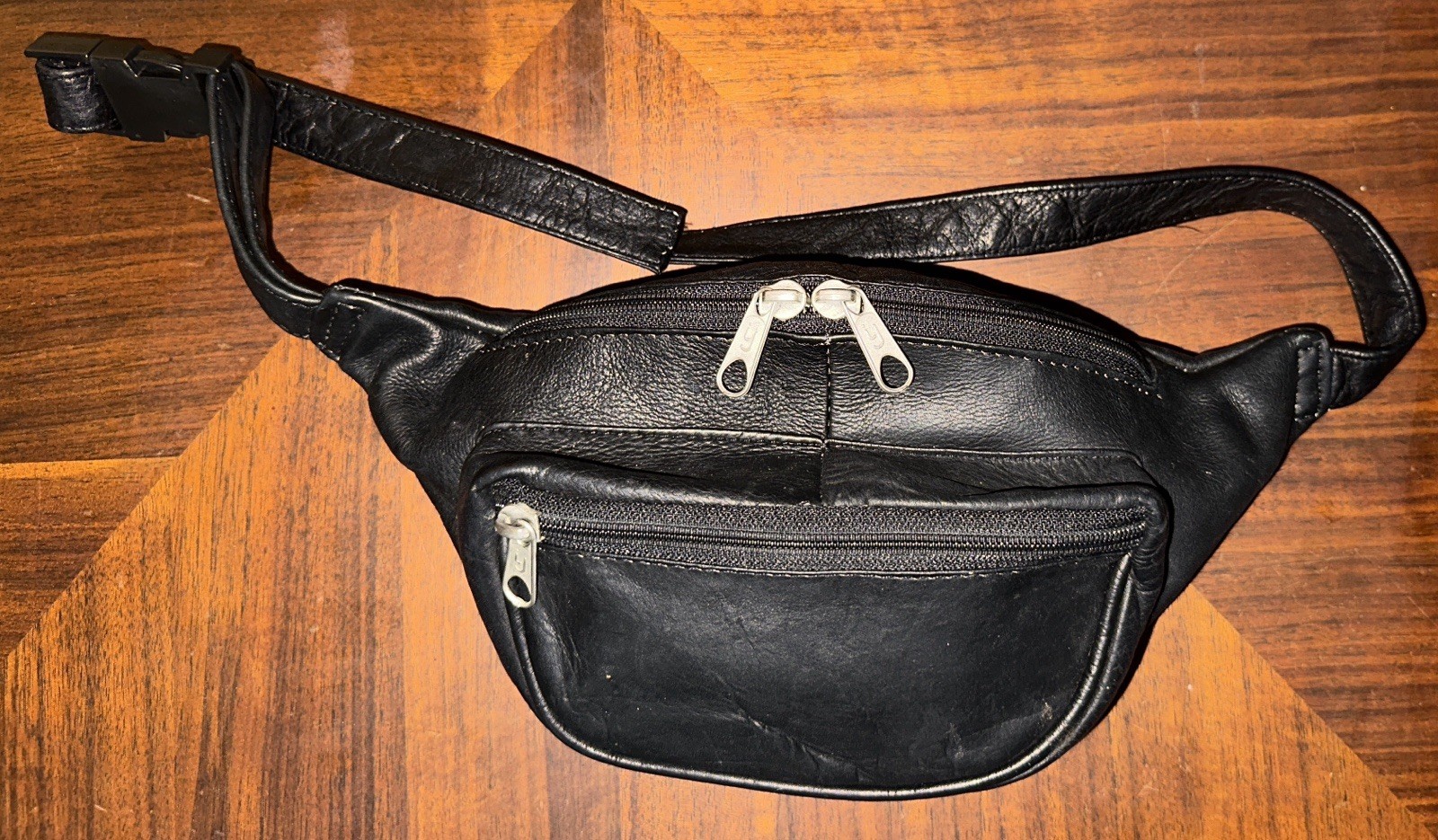 soft black leather fanny waist pack