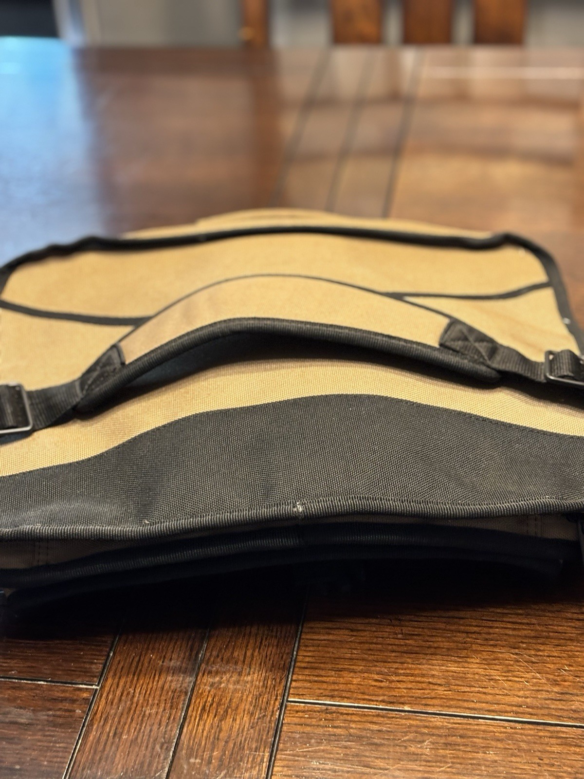 Duluth Trading Co. Briefcase/ Laptop Bag Black / Tan Canvas Multi Purpose Bag