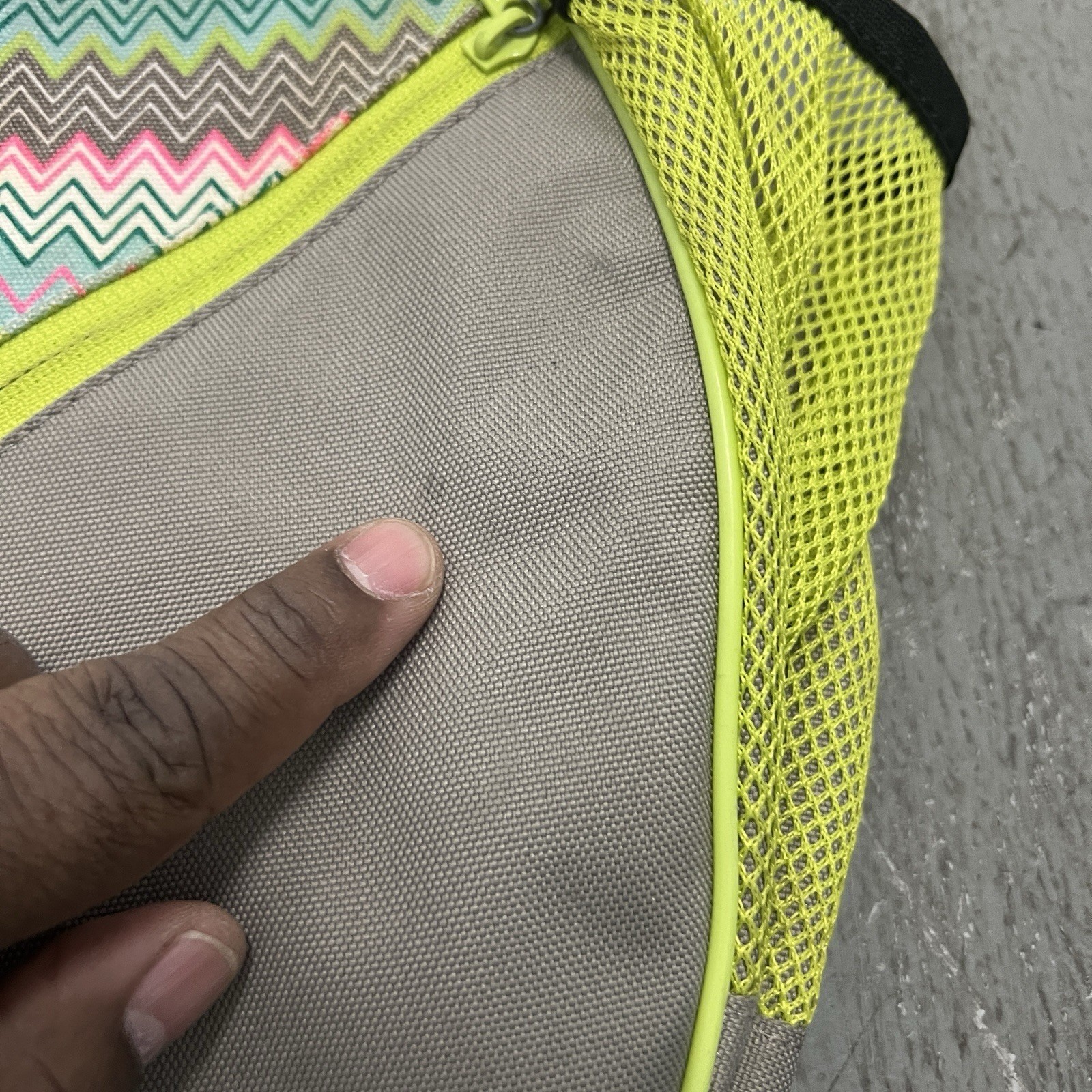 KAVU Rope Sling Backpack Bag Multi Color Zig Zag Print Men’s