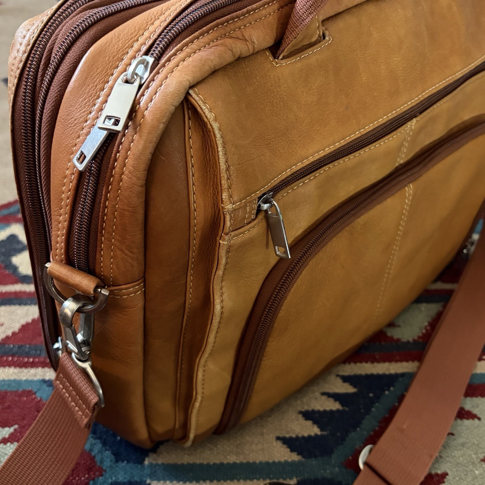 Wilson Leather Brown Soft Shell Briefcase 13x 17 Satchel Messenger Bag Tote