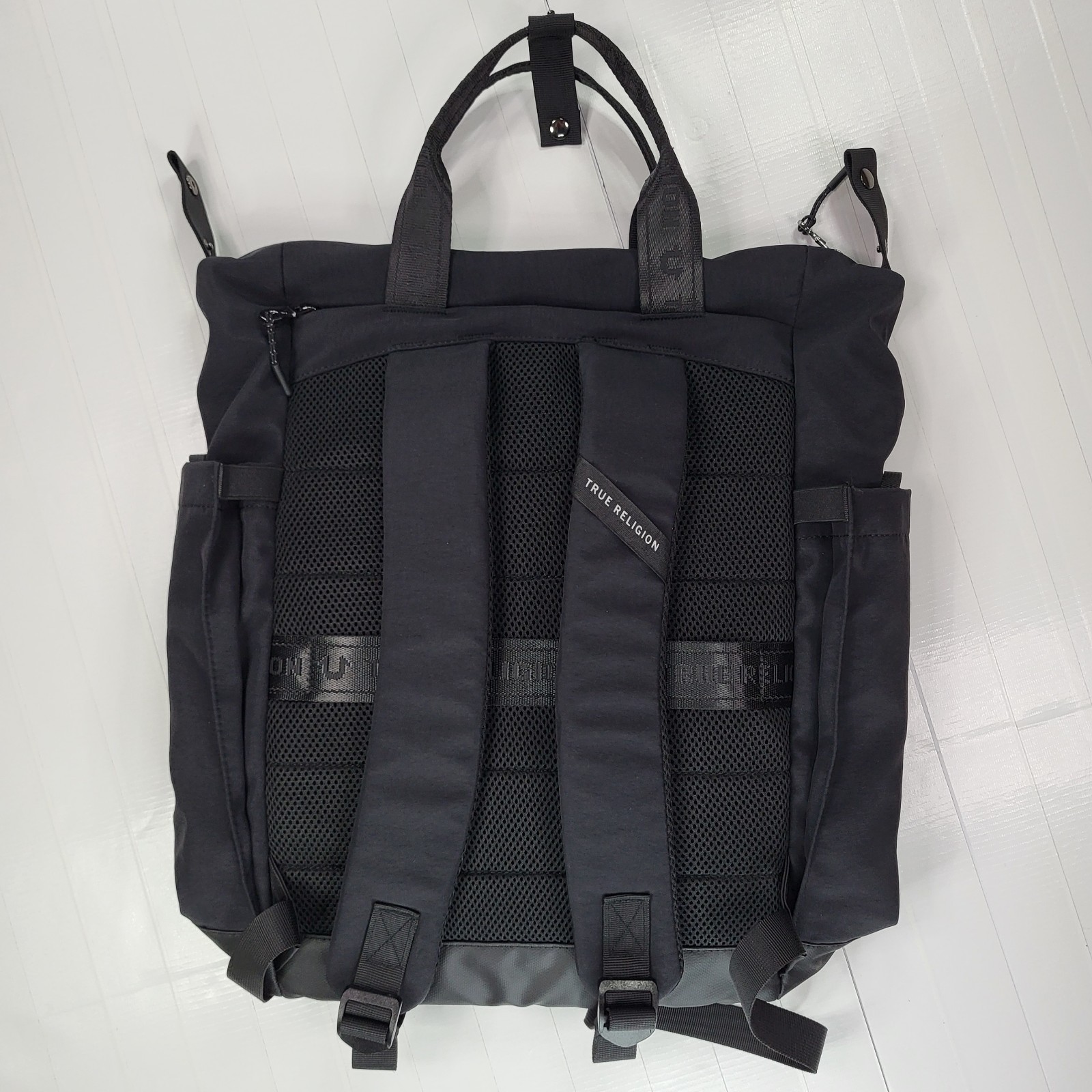 True Religion Black Lightweight Backpack New with Tags Mens Bag Handle Authentic