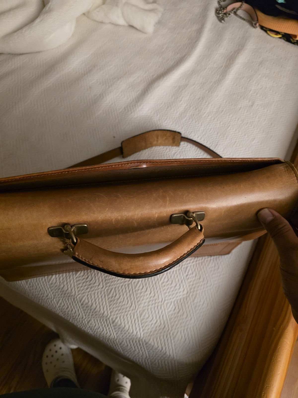 Vintage Leather JACK GEORGE Professional Business Lawyer Briefcase Bag Mens