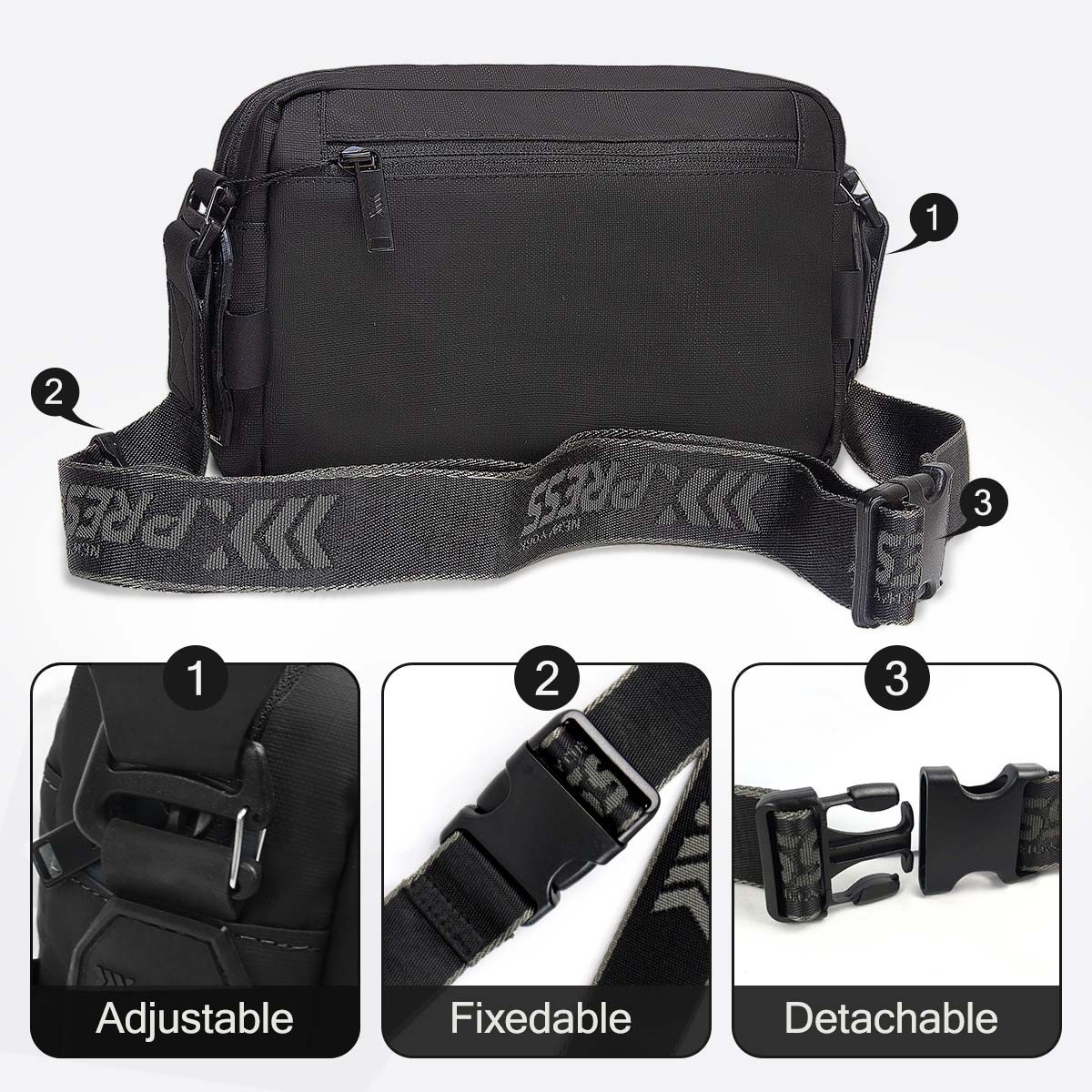 Shoulder Bag Men Waterproof Messenger Bag Crossbody Bag Casual Square Sling Bag