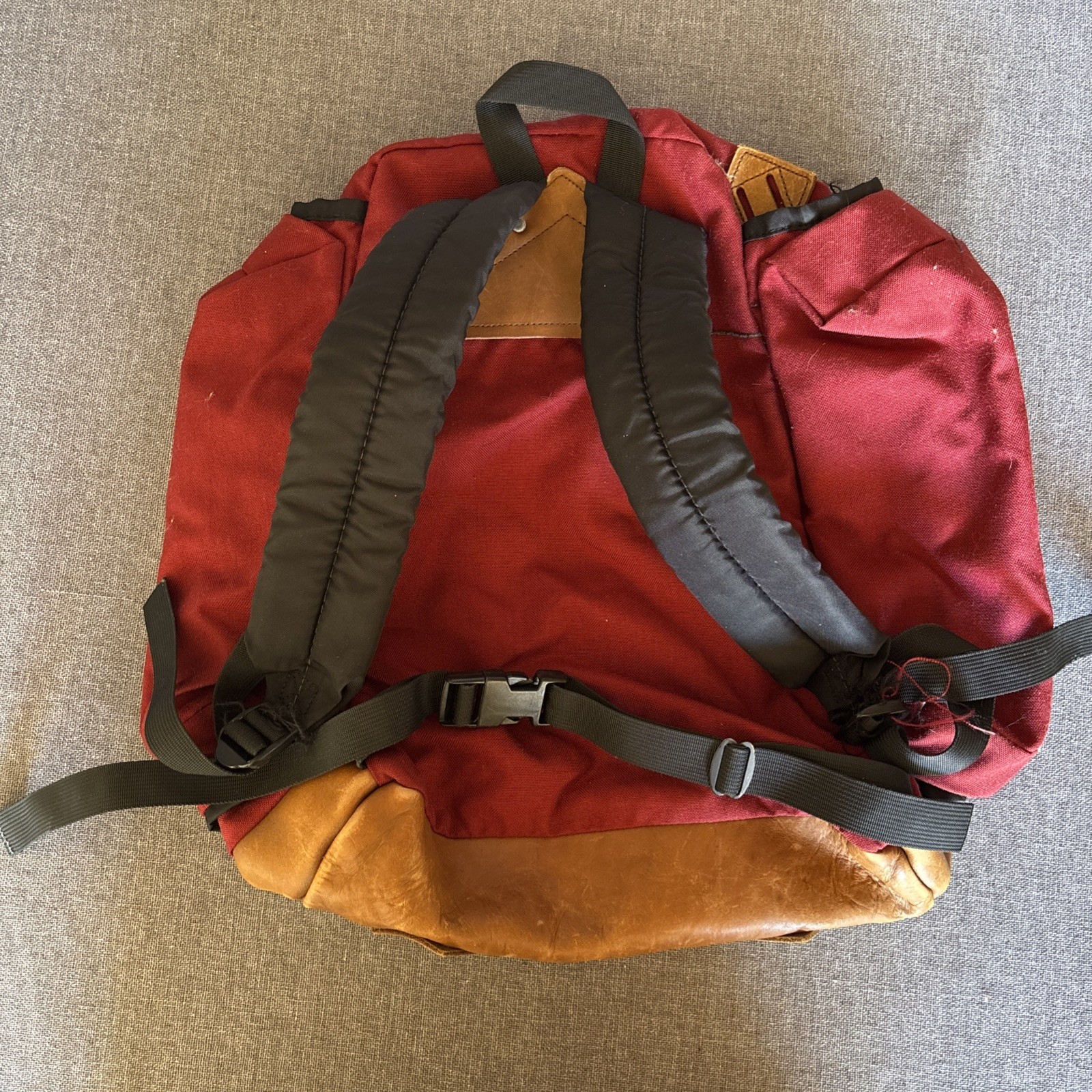 Vintage JanSport Backpack Mens Large Leather Bottom Hiking Outdoor USA 90s