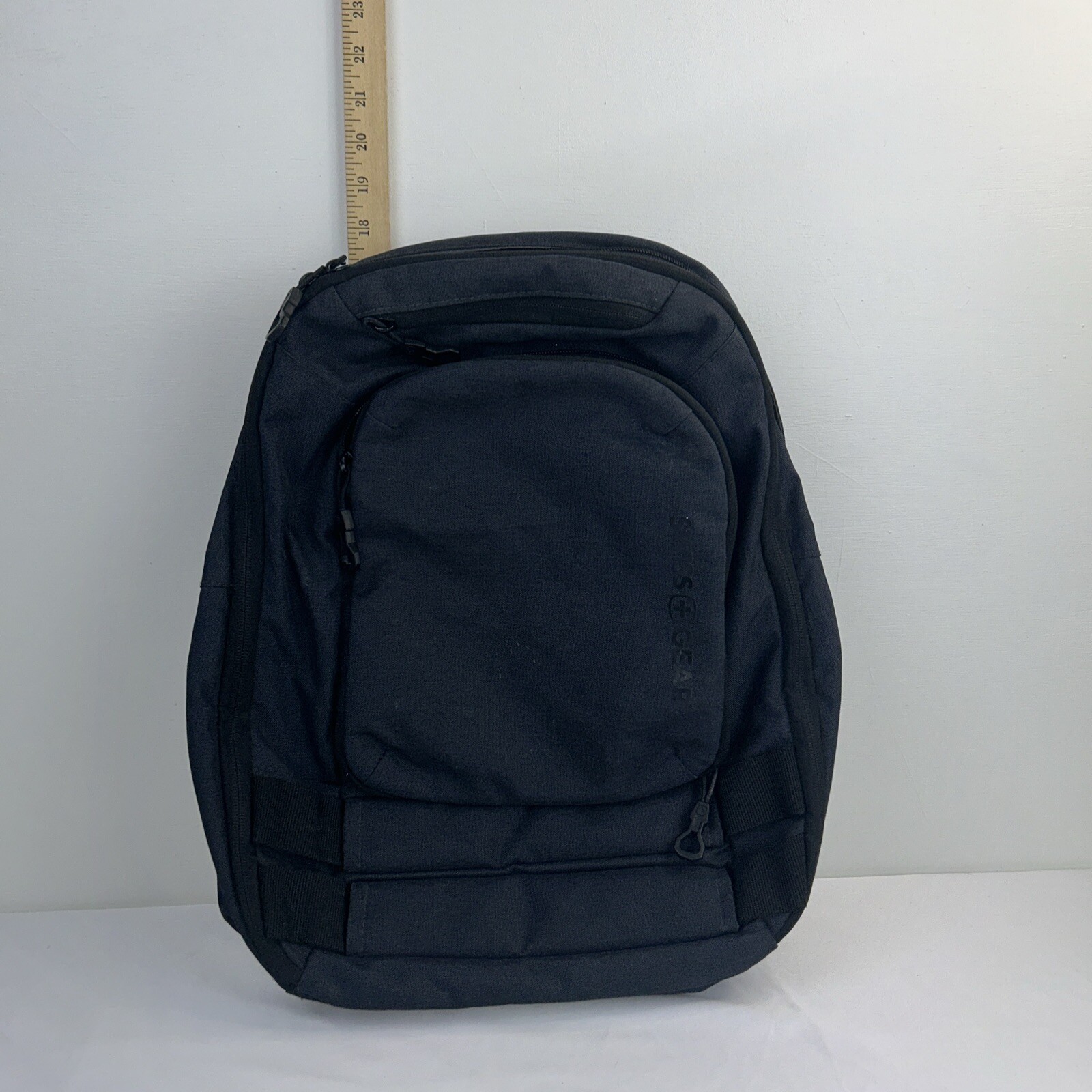 Swiss Gear Airflow Backpack All Black Multi Compartments Lap Top Sleeve Padded