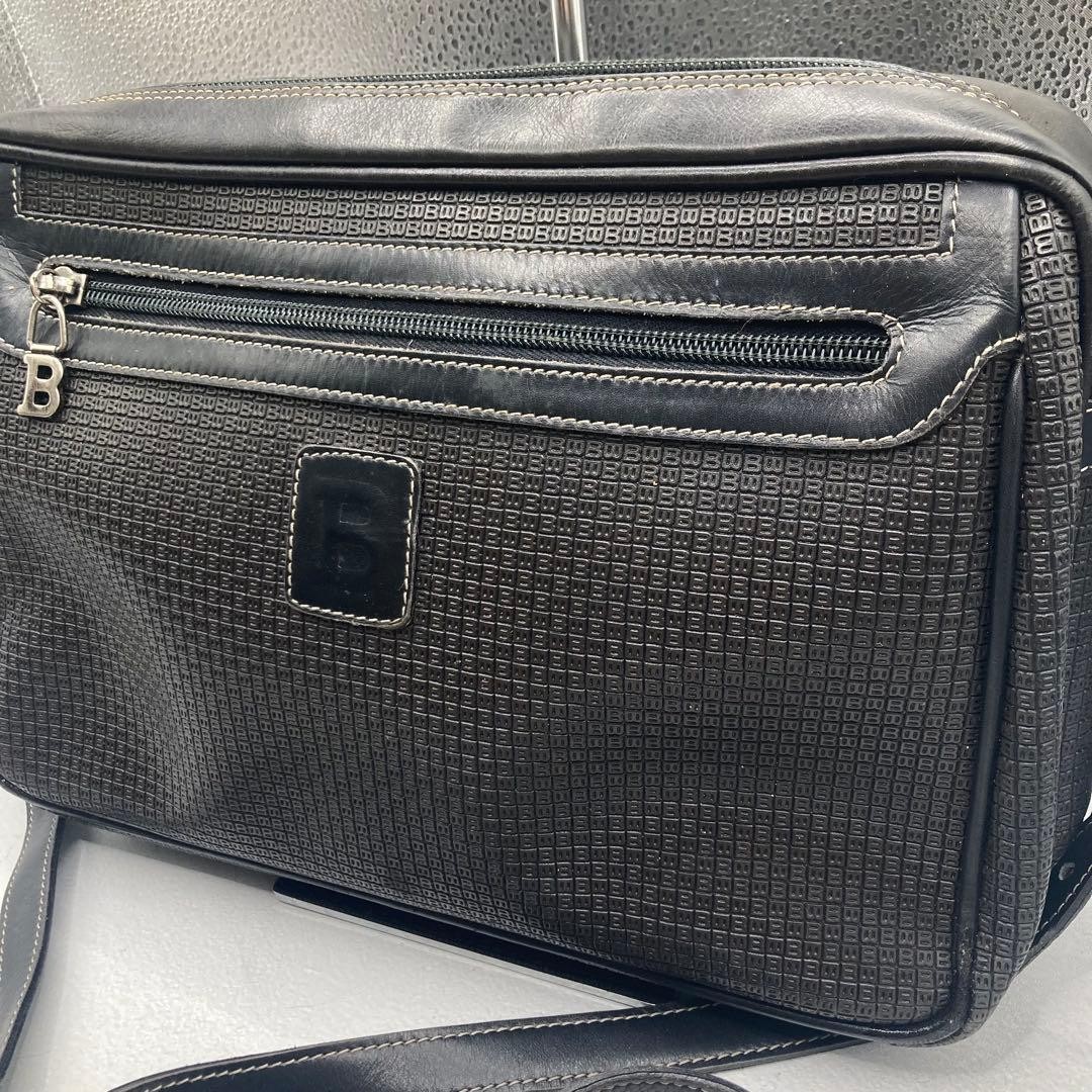 Authentic Bally Logo Shoulder Bag 19cm x 30cm x 12cm Black Used Excellent Condit
