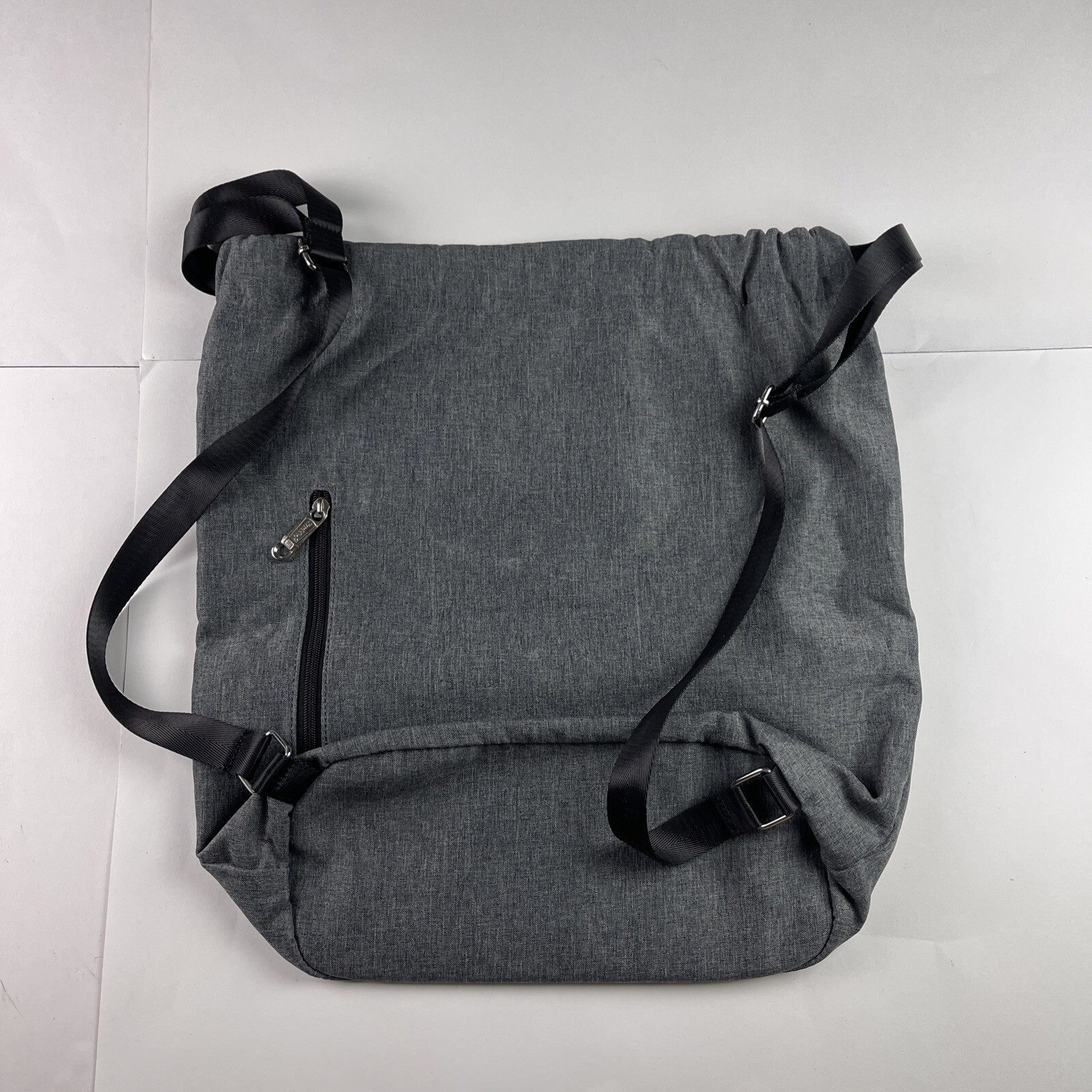 KAUKKO Water-proof Gray Nylon Drawstring Backpack Swimming Gym Yoga Sports Bag