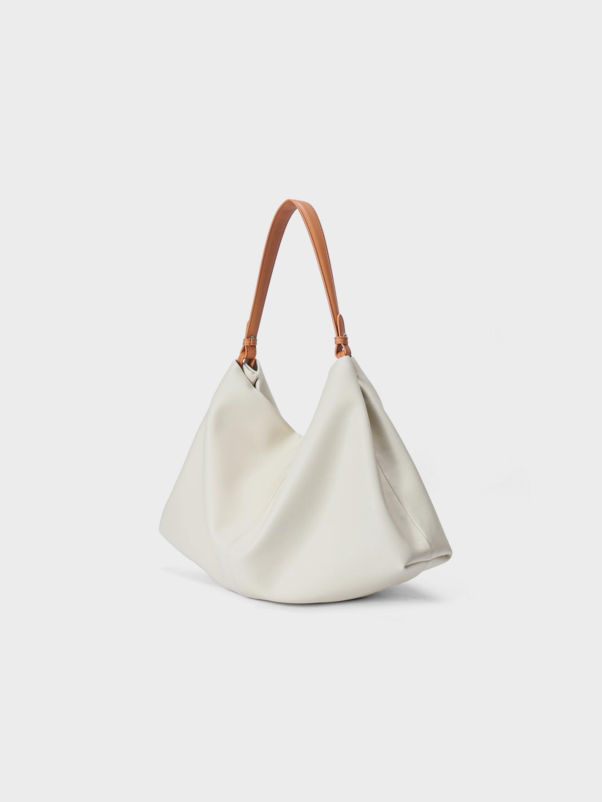 Covelin Minimalist Soft Leather Tote Bag – Adjustable & Medium, Beige