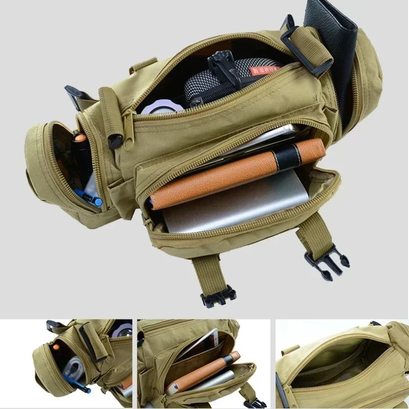 Outdoor Hiking Waist Bag 600D Waterproof Oxford Climbing Shoulder Bags Fishing