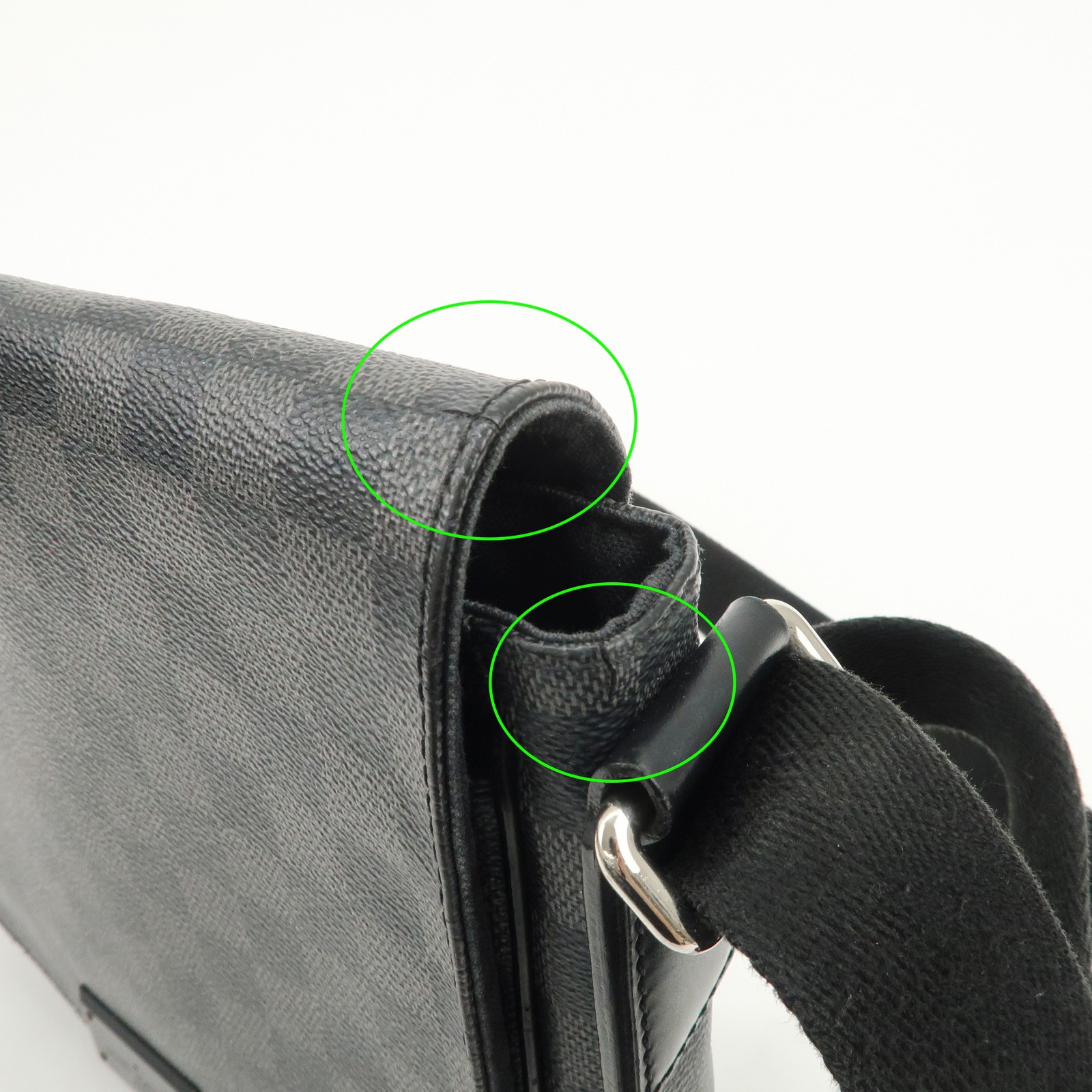 Louis Vuitton Damier Graphite District PM Shoulder Bag Noir N41260 Auth Used F/S