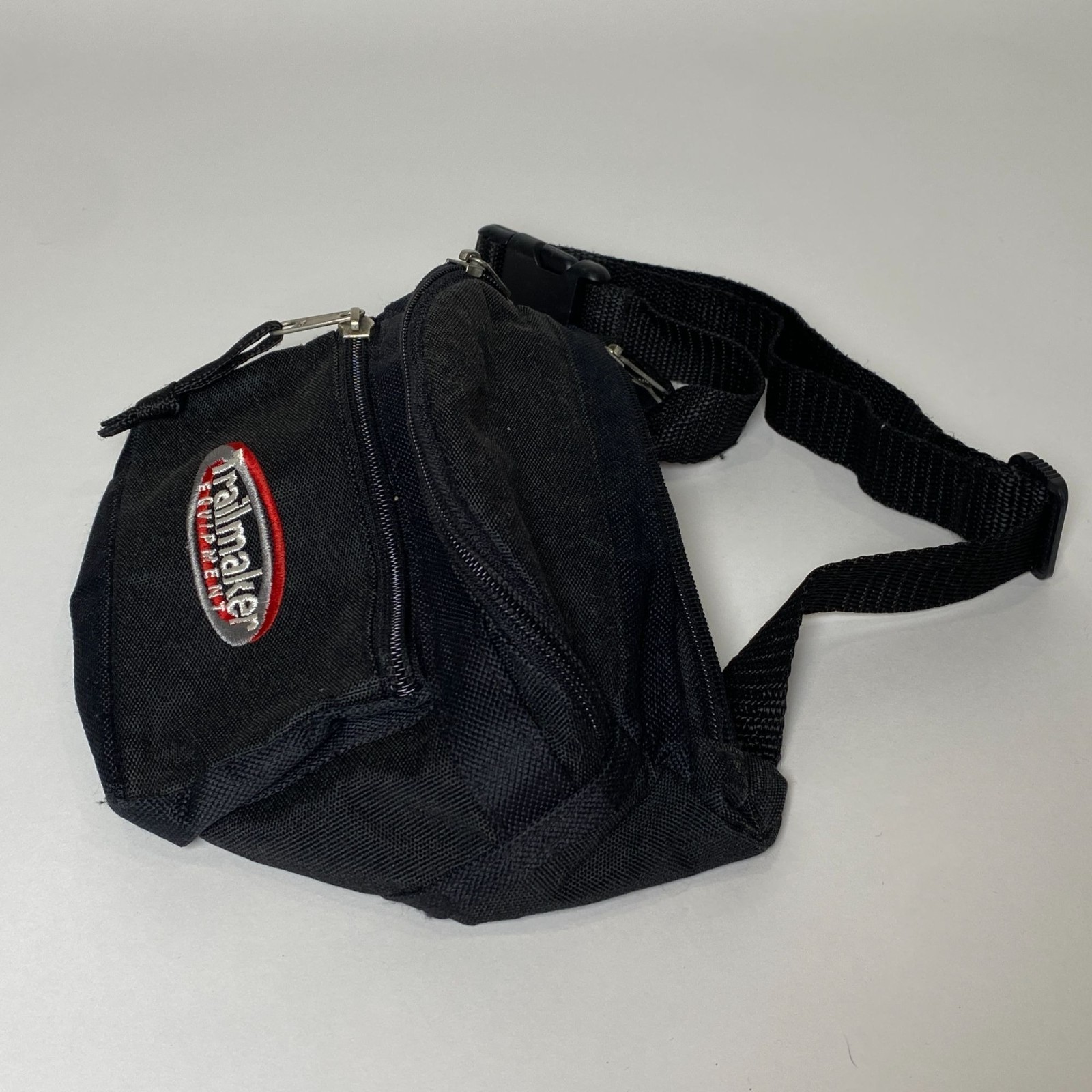 Vintage Trailmaker Fanny Pack Bum Waist Bag Black 3 Zipper Compartments