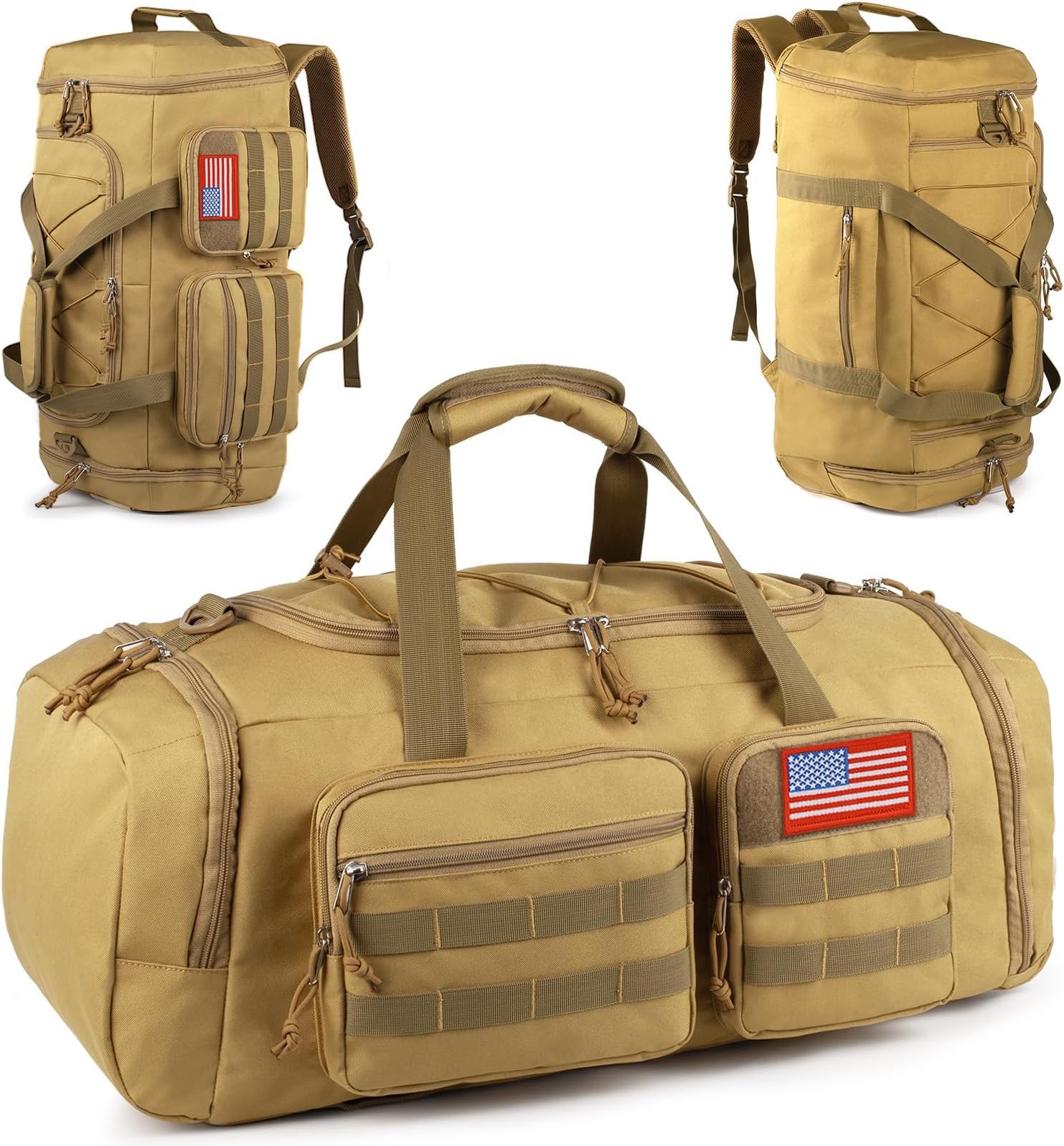 Tactical Gym Bag for Men,50L Large 3-in-1 Sports Duffle Bag for Travel Gym | …