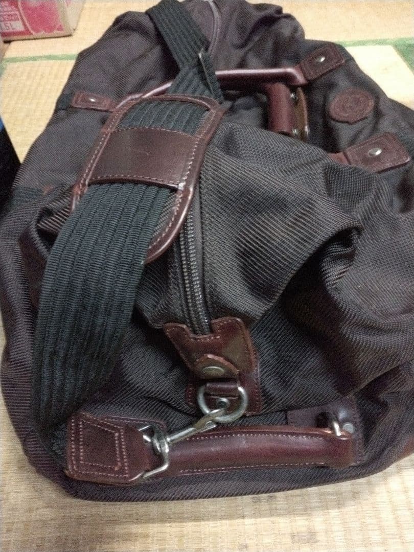 Filson Heritage Large Nylon Duffle Bag Brown Leather Trim Logo Rare From Japan