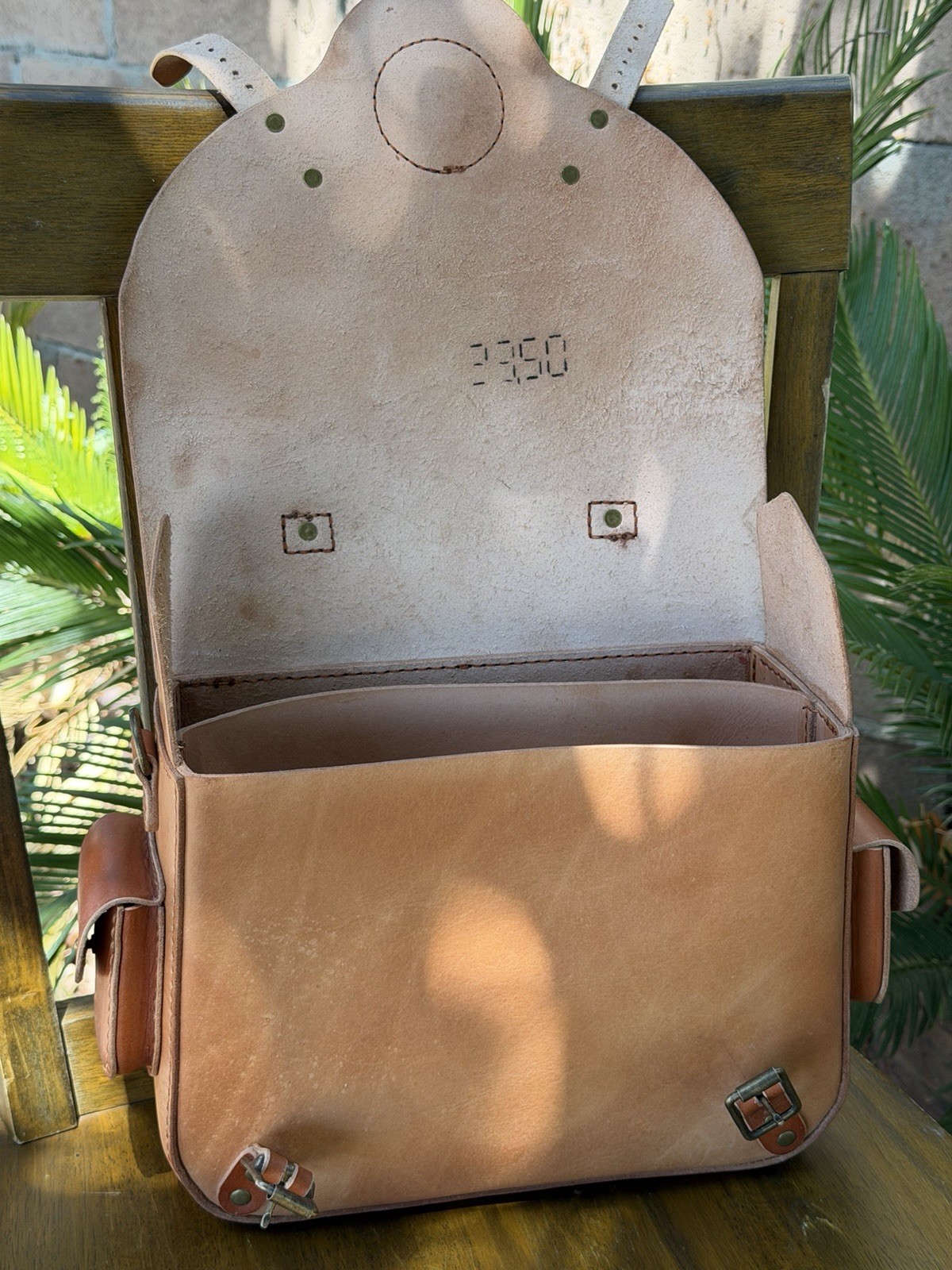 Brown Messenger Bag Medium Buckle Closure Top Handle with Outer Pockets