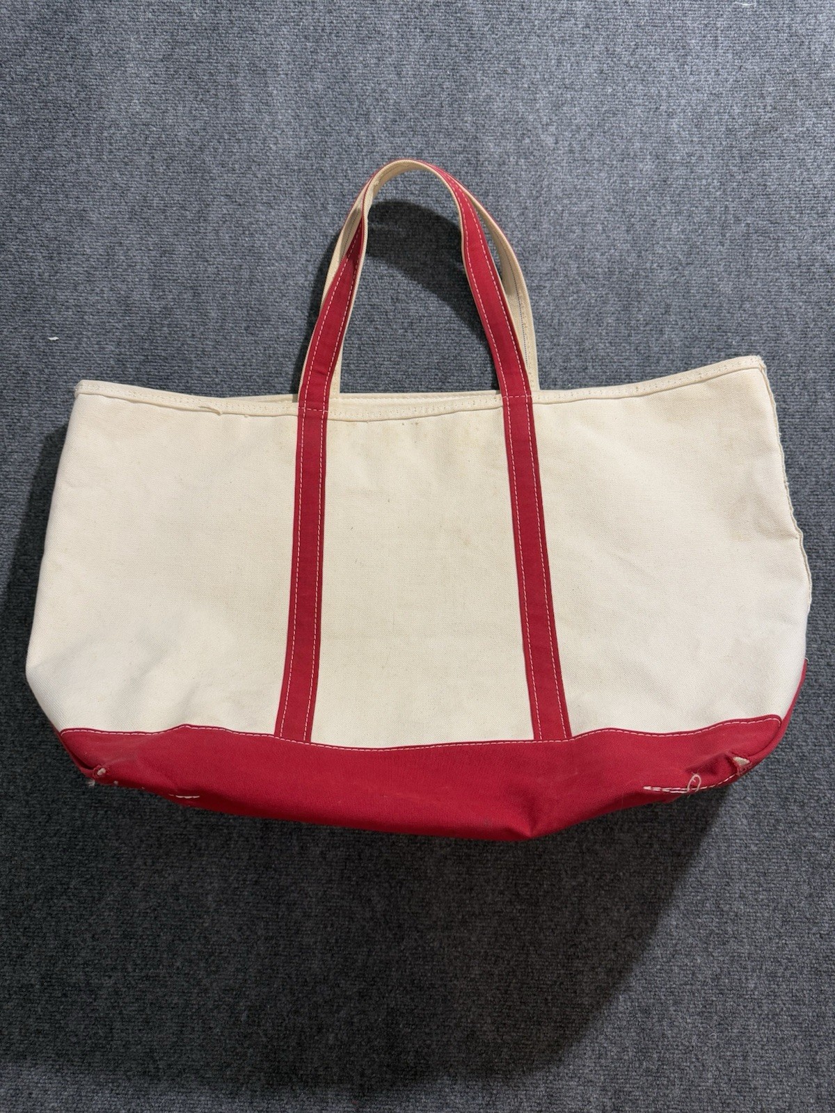 Vintage L.L. Bean Boat And Tote Bag Multi Color Canvas XL Zipper