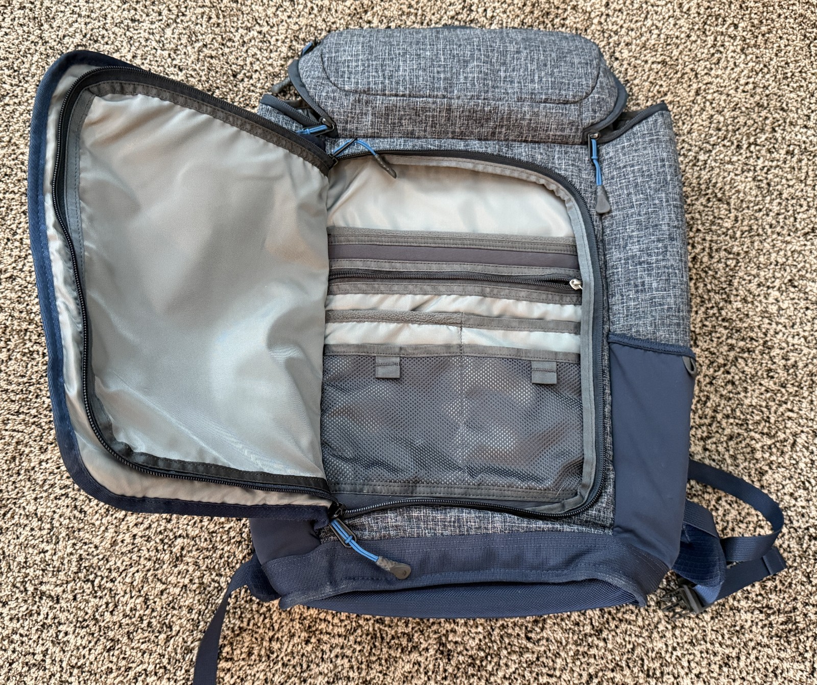 The North Face Kaban Backpack Joey Blue & Grey Padded Back Panel & Straps