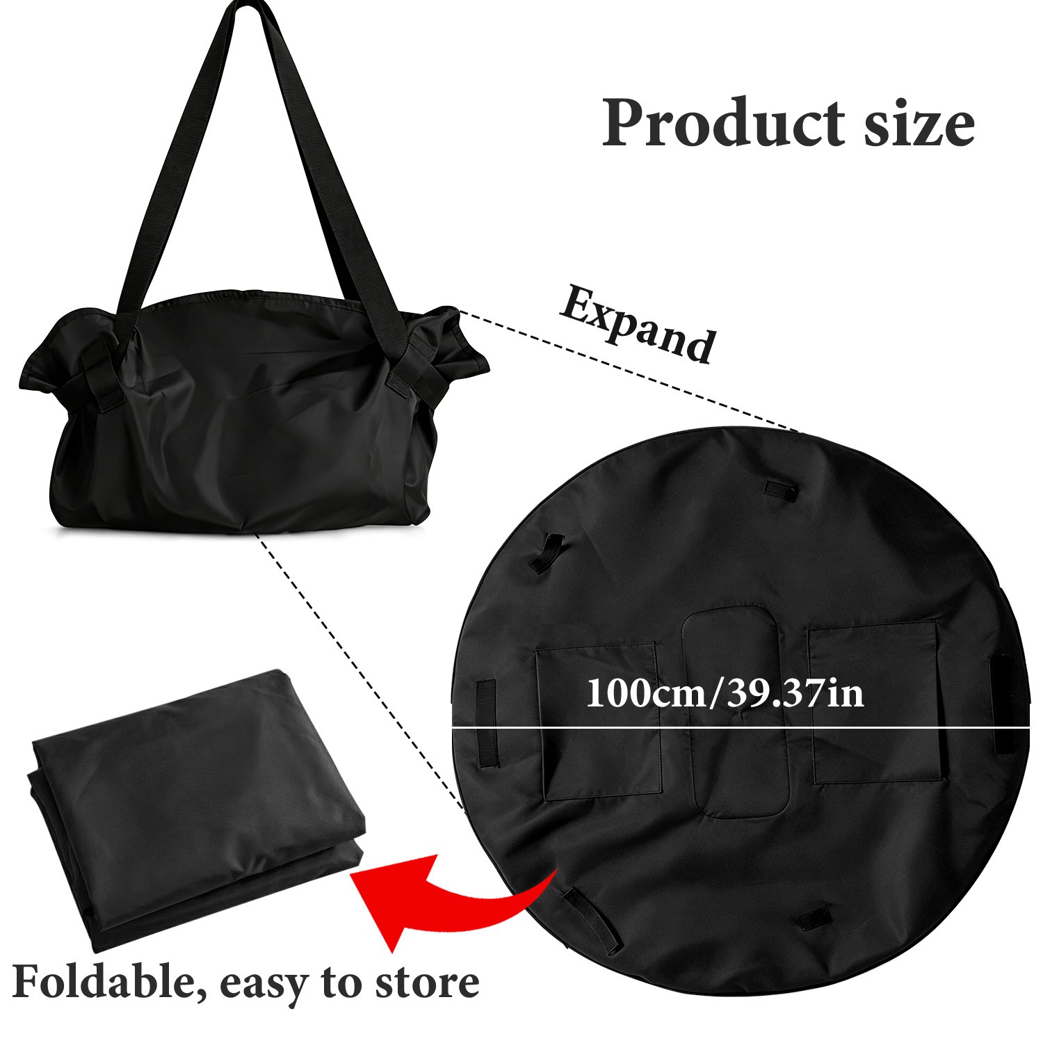 Large Tote Bag for WomenMen, Foldable Travel Shoulder Bag Handbag for Work