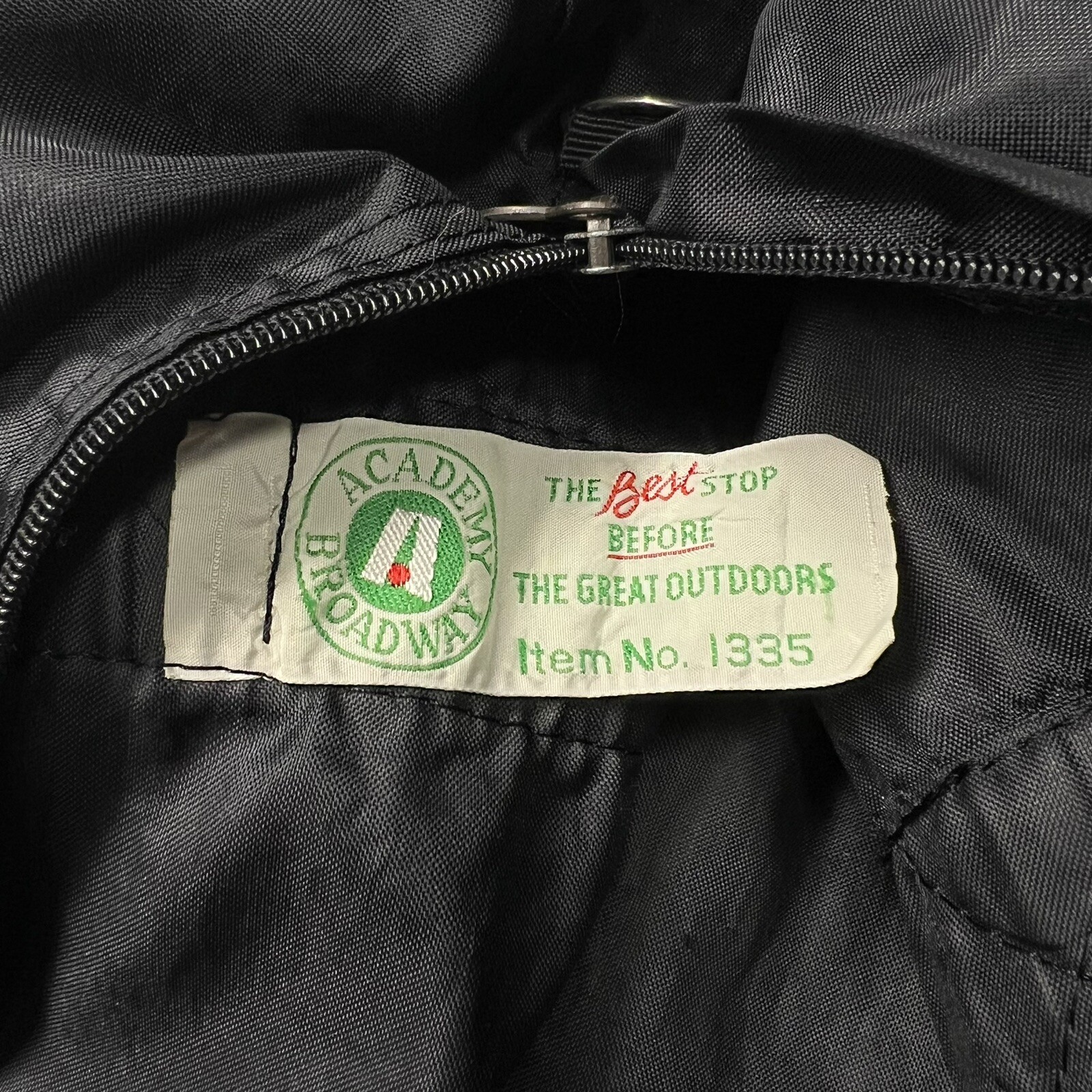 VTG Academy Broadway Bag Black Duffel Nylon Gym Travel Camping Zip Logo Y2K