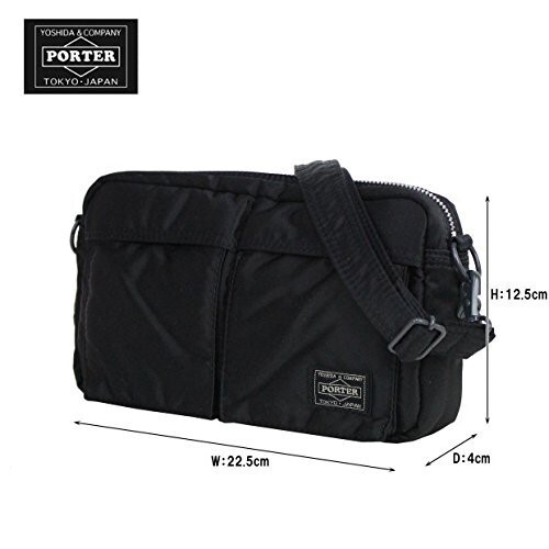 PORTER 622-08809 Waist Pouch Nylon Black 22.5×12.5x5cm Snap Pockets Belt Loop