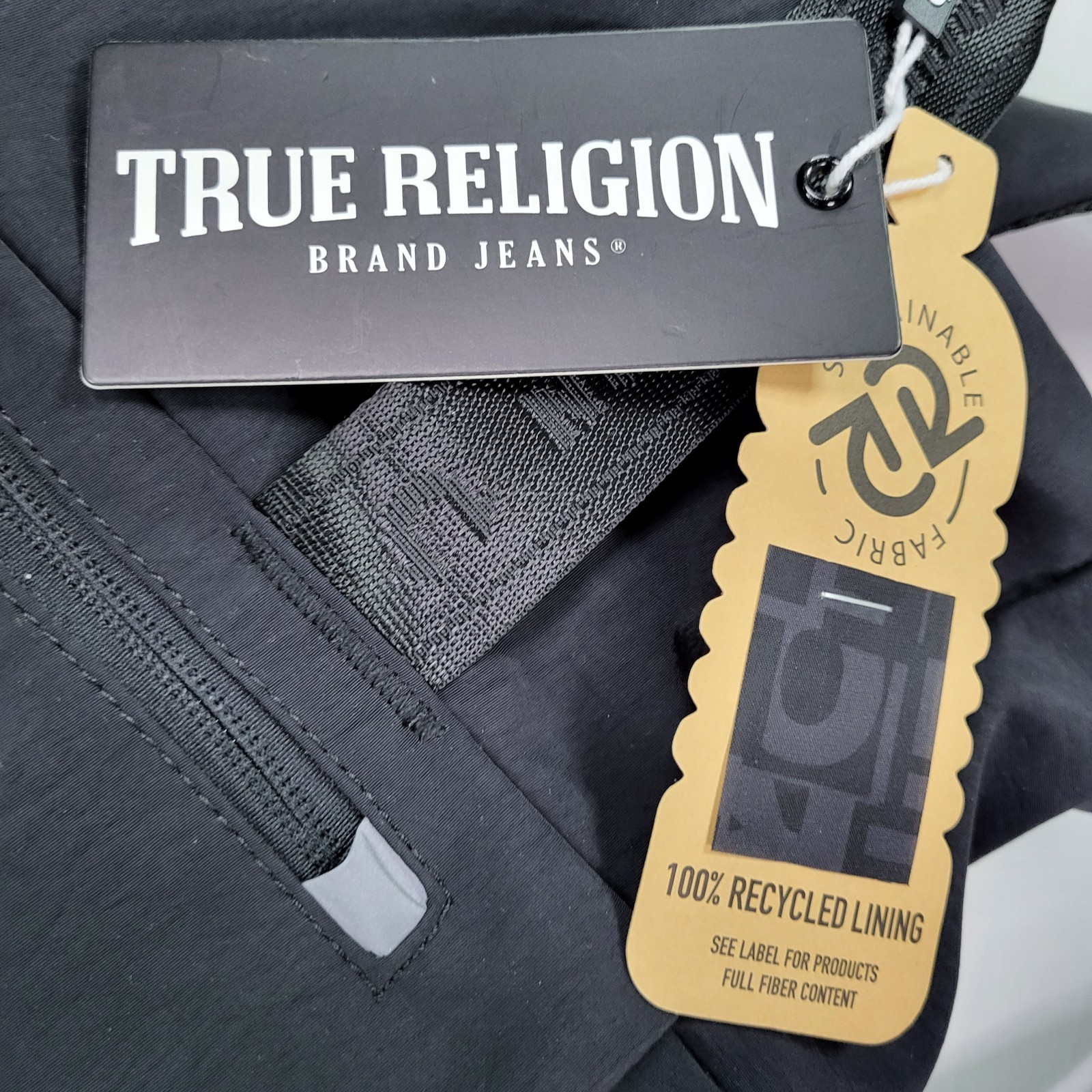 True Religion Black Lightweight Backpack New with Tags Mens Bag Handle Authentic