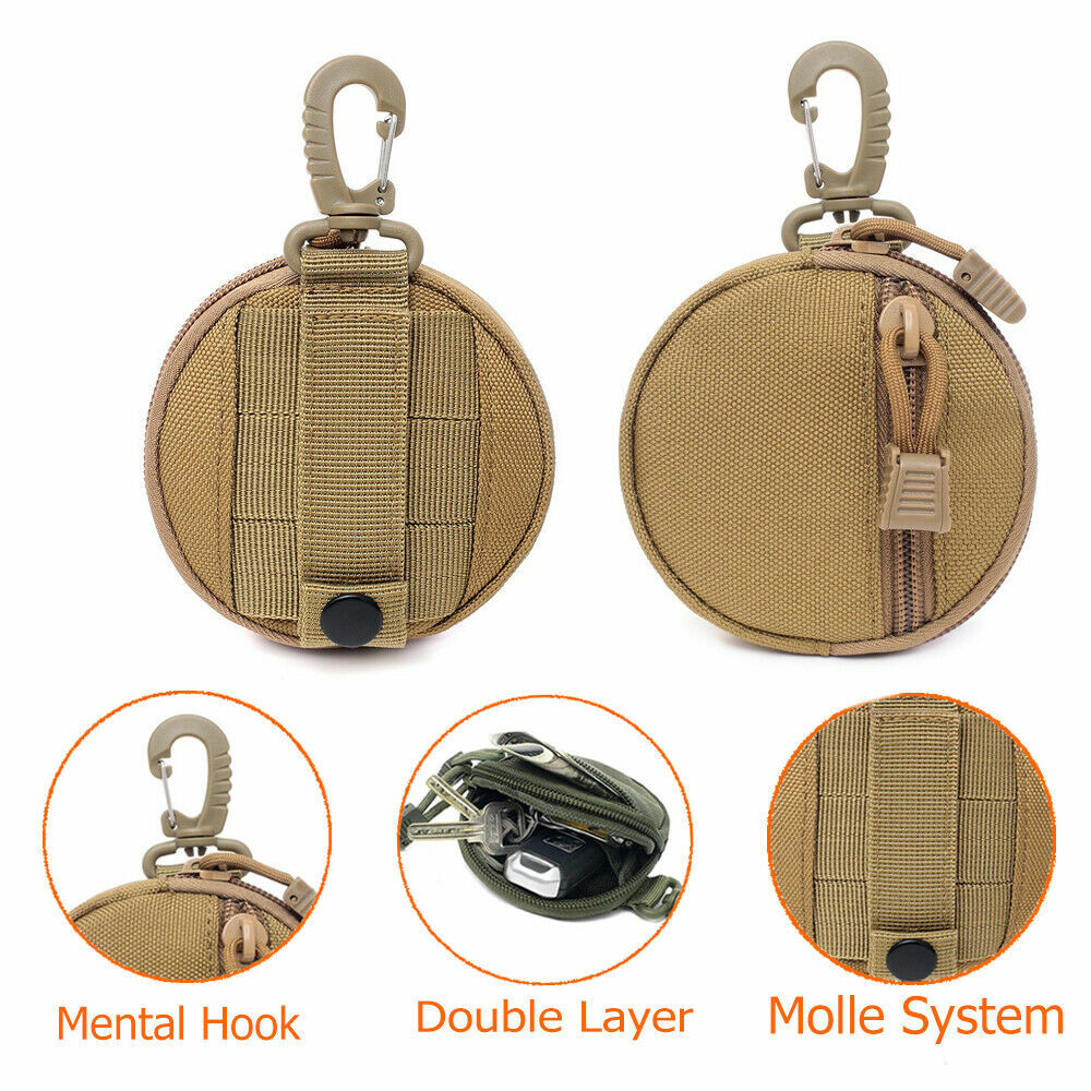 Tactical MOLLE Pouch EDC Gear Bag Small Purse Outdoor Utility Waist Belt Pouches