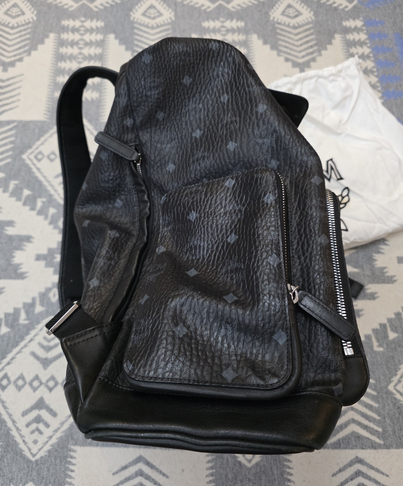 MCM Brandenburg Backpack Visetos Black Monogram – Authentic Excellent Condition