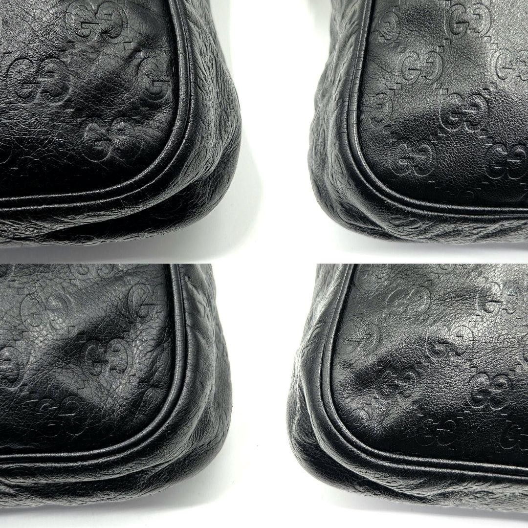 GUCCI Guccissima GG Leather Briefcase Business Bag Black From JAPAN
