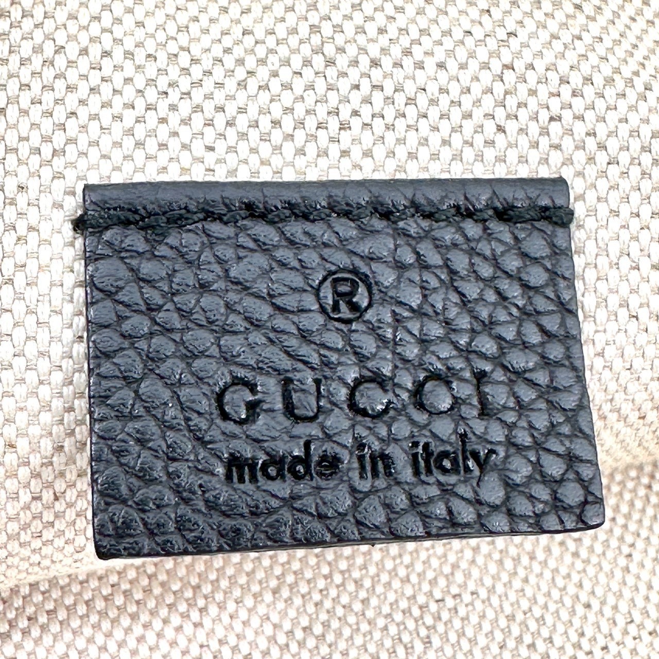Gucci Logo Print Clutch Bag Second Bag Sherry Line Leather Black Authentic