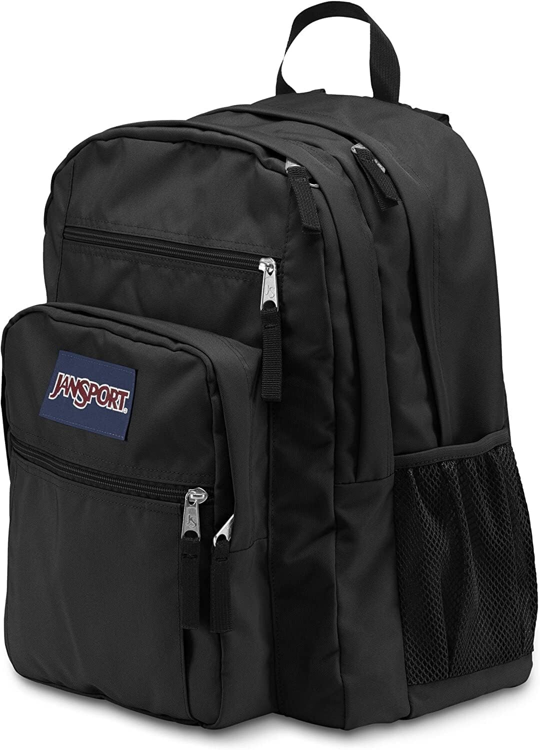 JanSport Big Student Backpack Ergonomic Shoulder Straps 5-Compartments, Black