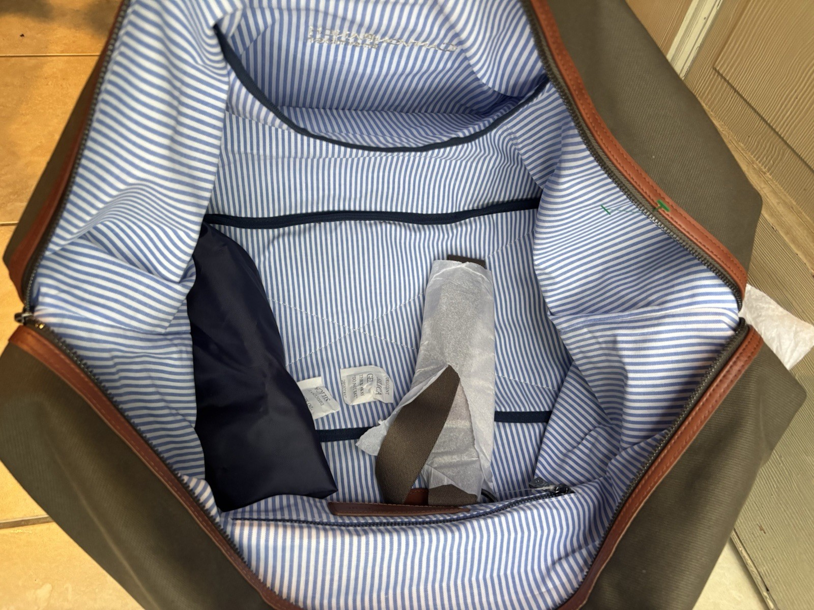 Holderness & Bourne Leather Cotton Twill 19” Travel Duffel Bag Shoulder Strap