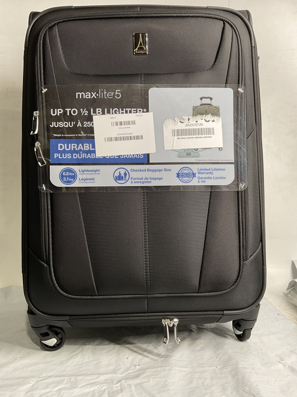 Travelpro Maxlite 5 Softside Expandable Luggage with 4 Spinner Wheels, 25 In U27