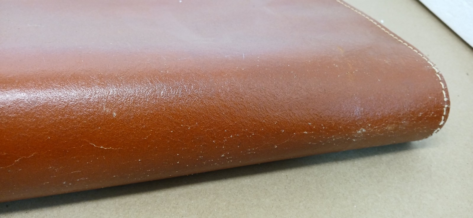 Vintage Bosca Deep Buff Cowhide Leather Briefcase Portfolio USA Brown Repairs