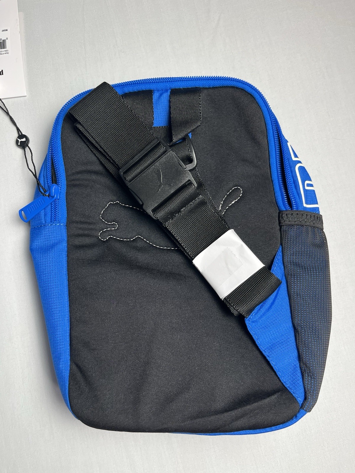 PUMA Sling Crossbody Bag Blue White Black Red Zip Adjustable Shoulder Strap