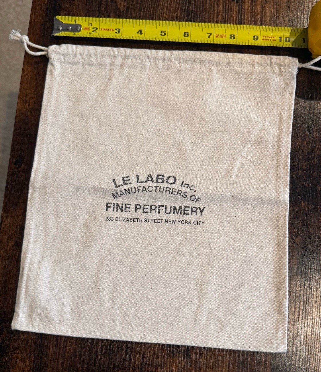 100 Percent Authentic Le Labo Cotton Drawstring Bag 10×12