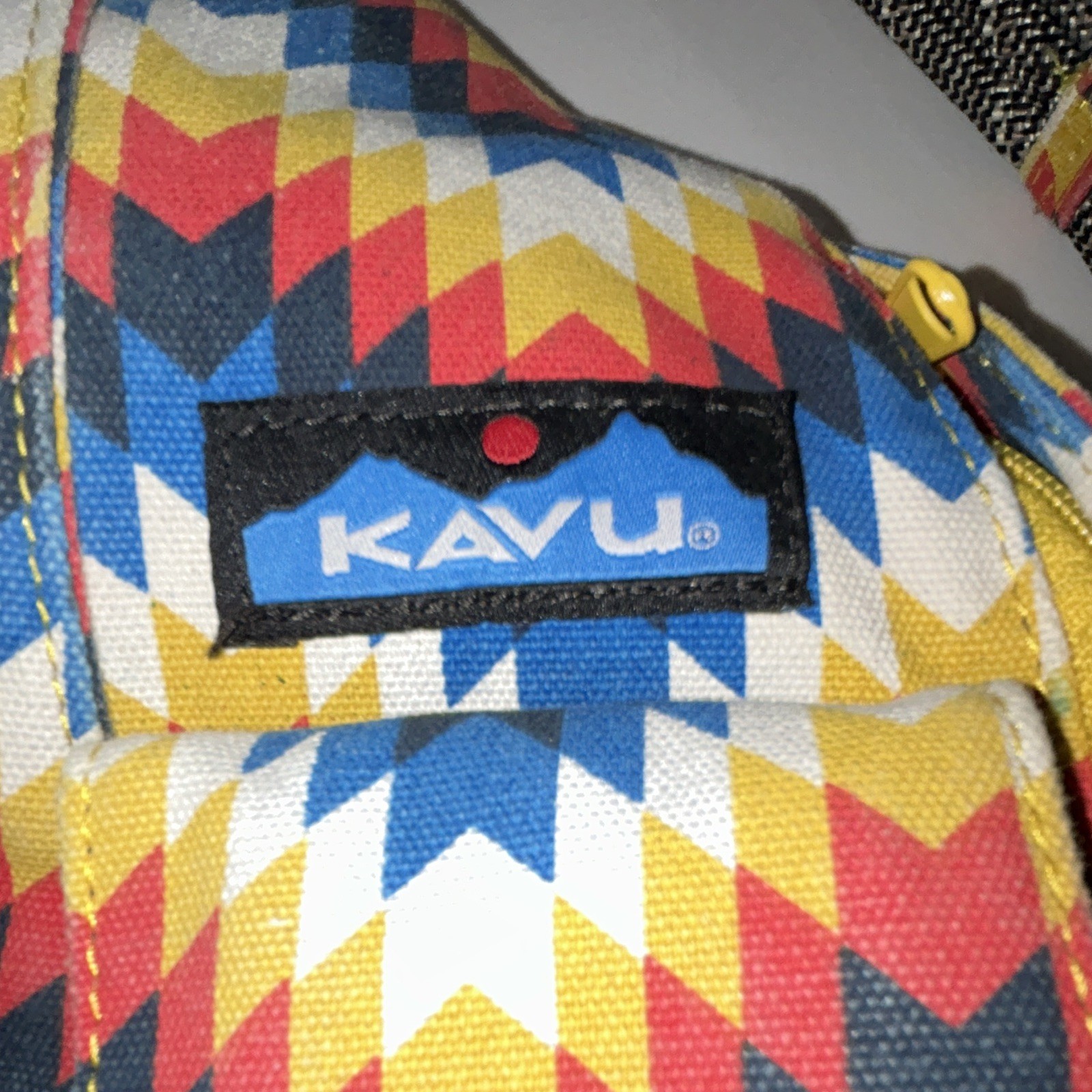 KAVU Multicolor Chevron Sling Bag Crossbody Zip/Buckle Closure Adjustable Strap