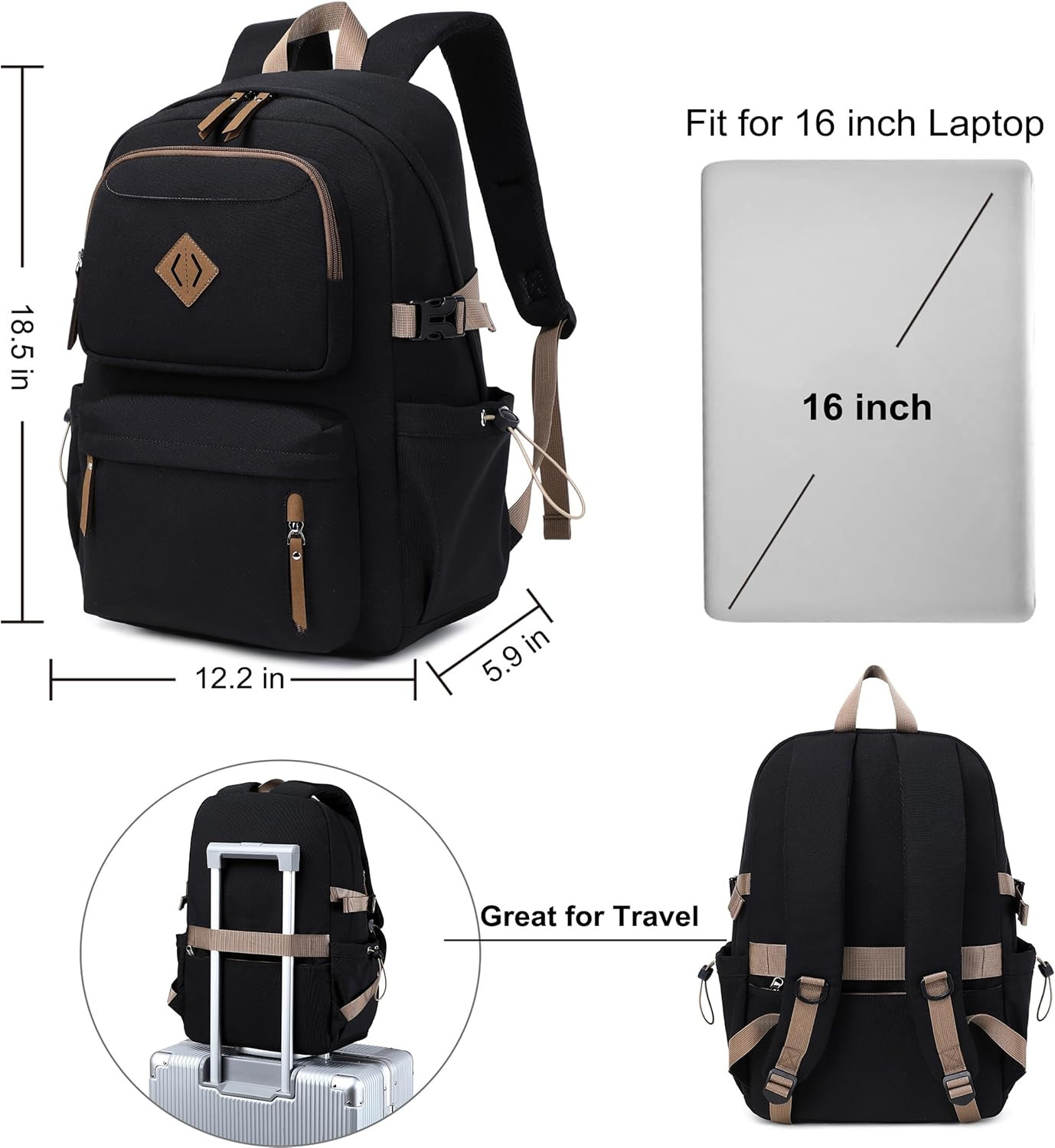 Laptop Backpack 15.6 Inch anti Theft Travel Backpacks for Men and Women Large Co