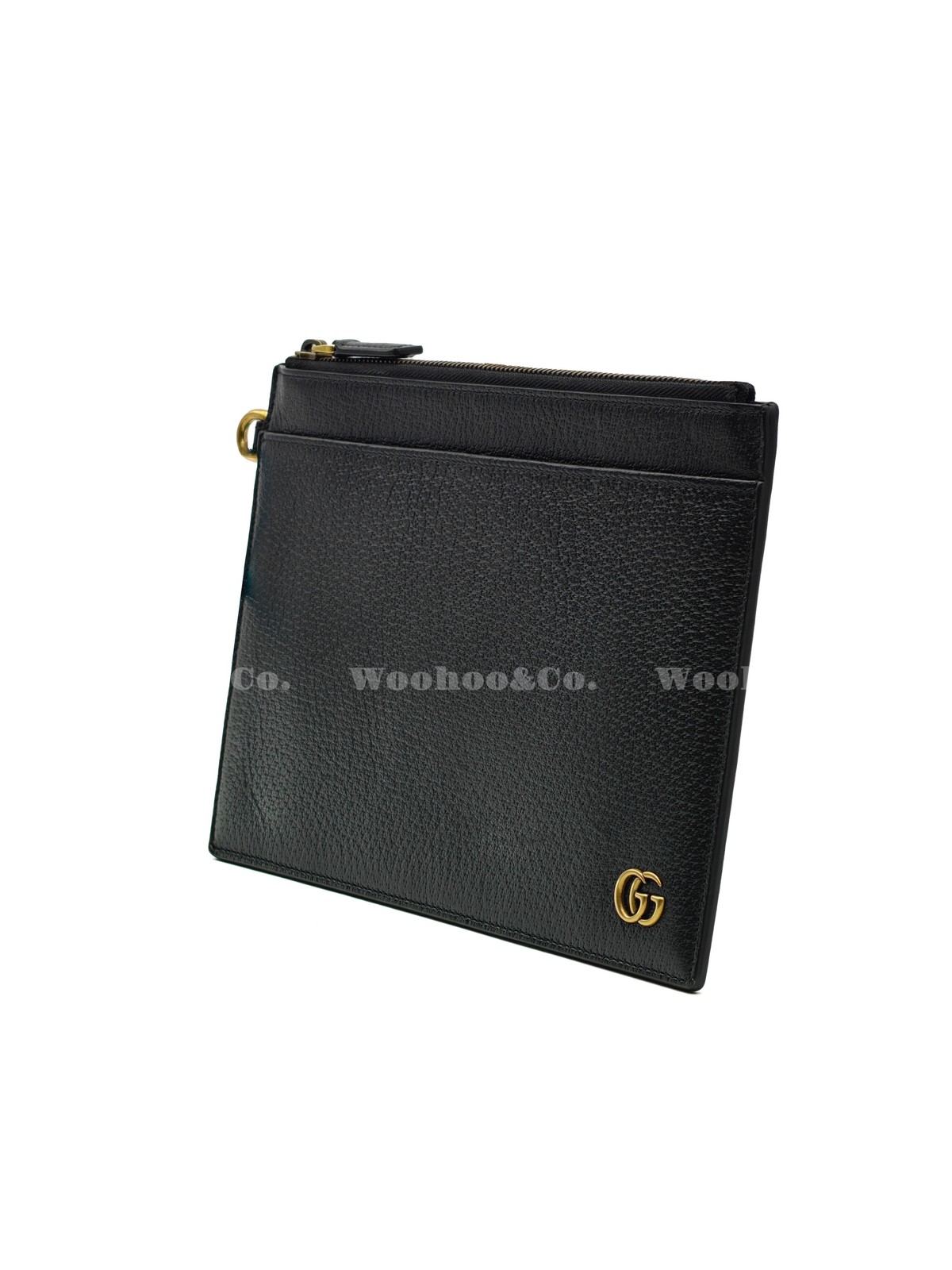 GUCCI GG Marmont Gold Logo Grain Leather Handbag For Men 9.4×6.8 in
