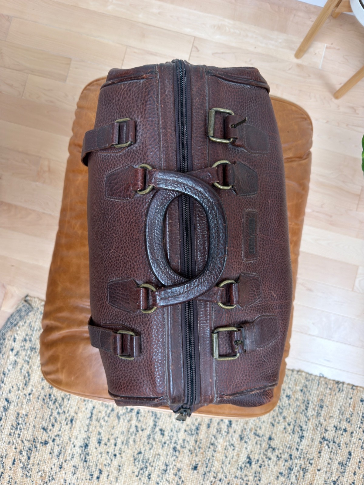 Duluth Trading AWOL Bag – Heavy Leather – Weekender / Doctor / Briefcase Duffel