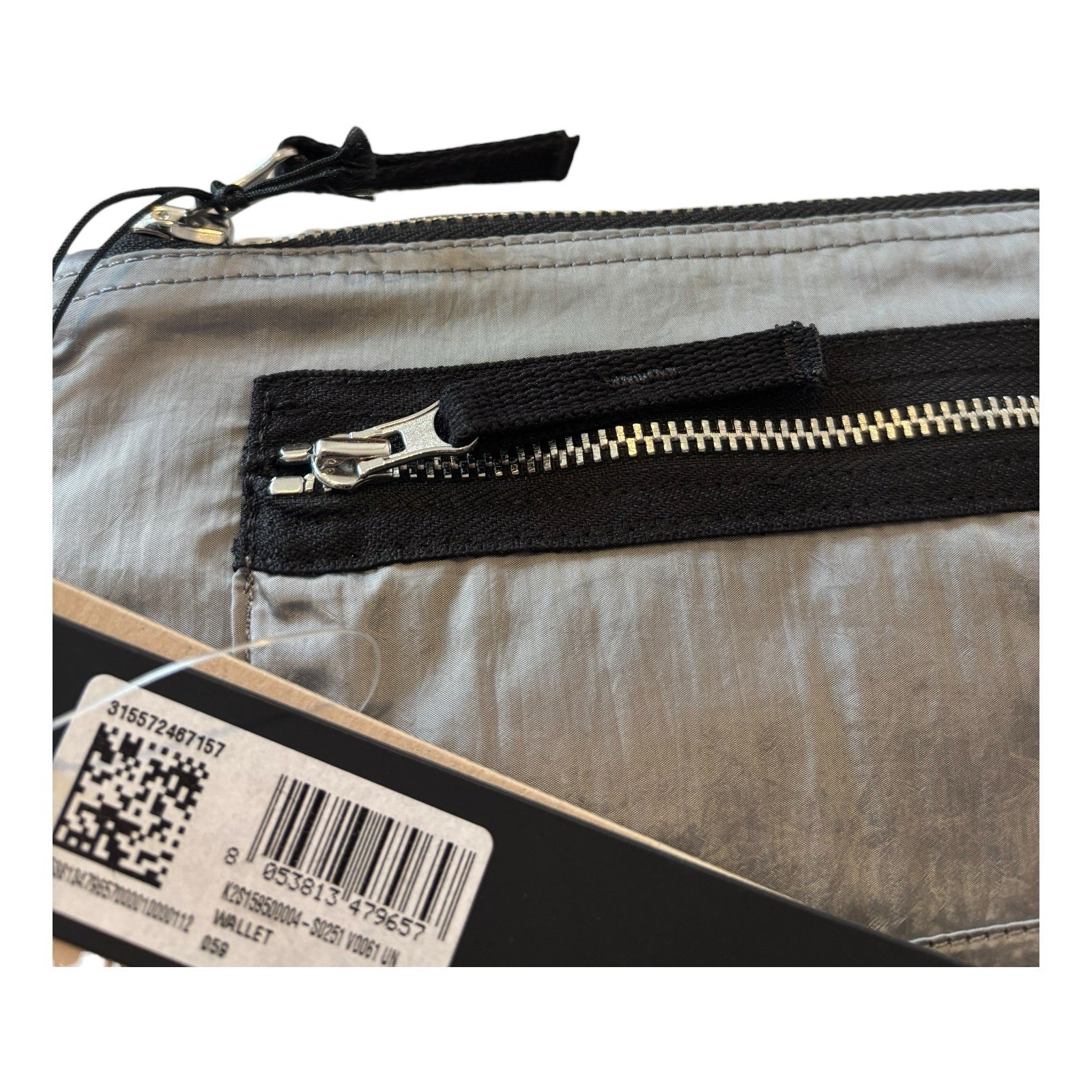 Stone Island Grey Pouch Quilted Zip Man Bag Clutch Wallet 059 Genuine